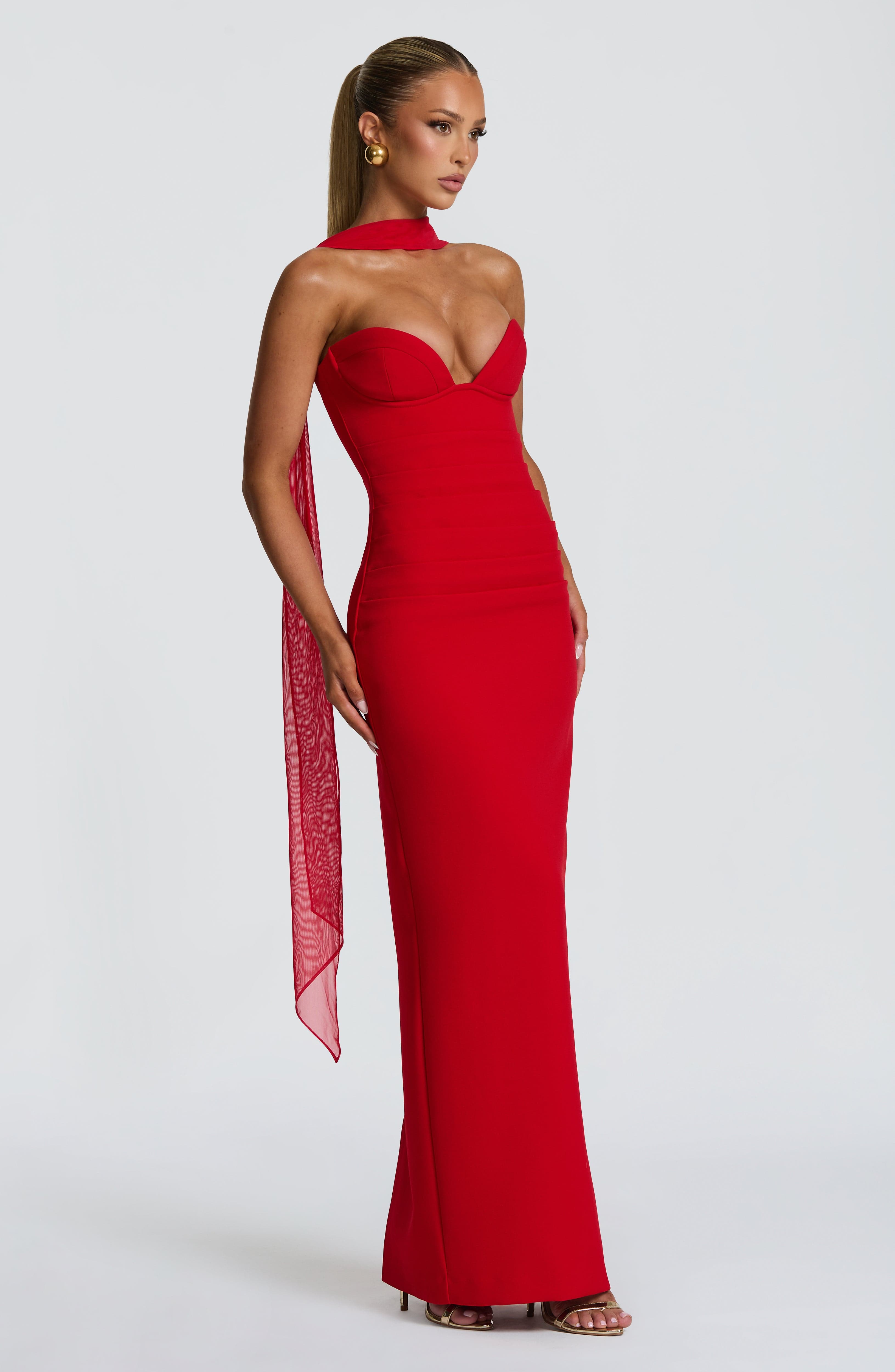 minilena Lindsey Maxi Dress Red