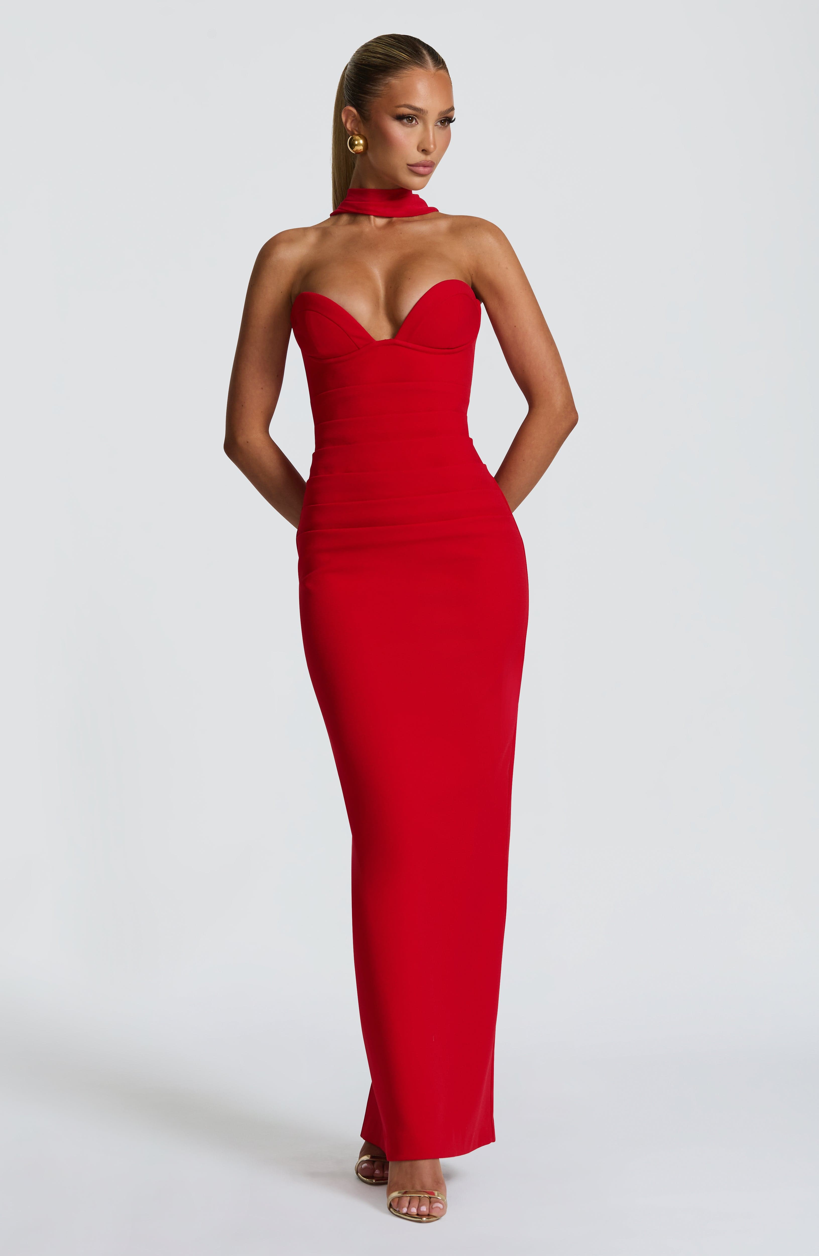 minilena Lindsey Maxi Dress Red