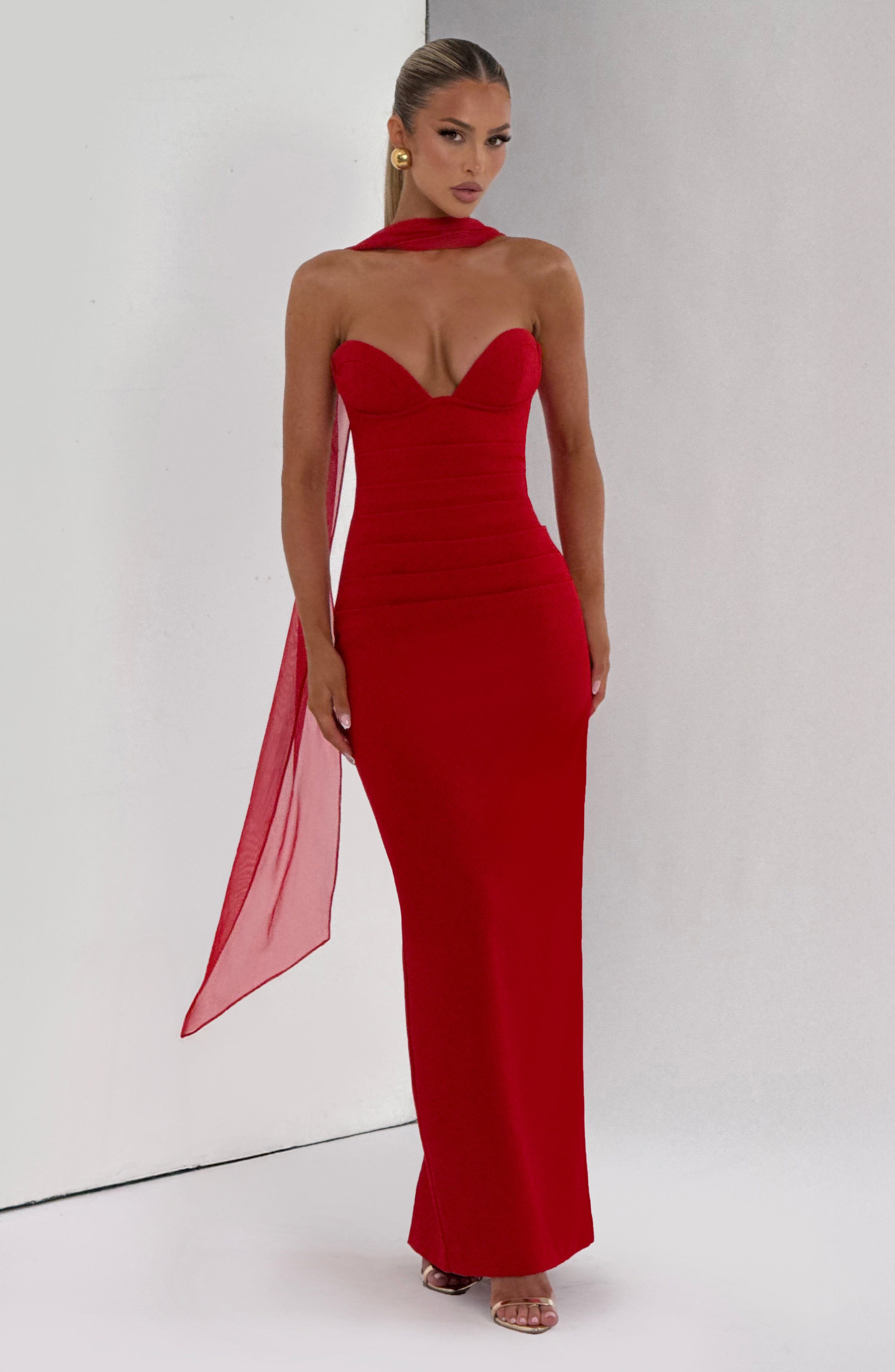 minilena Lindsey Maxi Dress Red