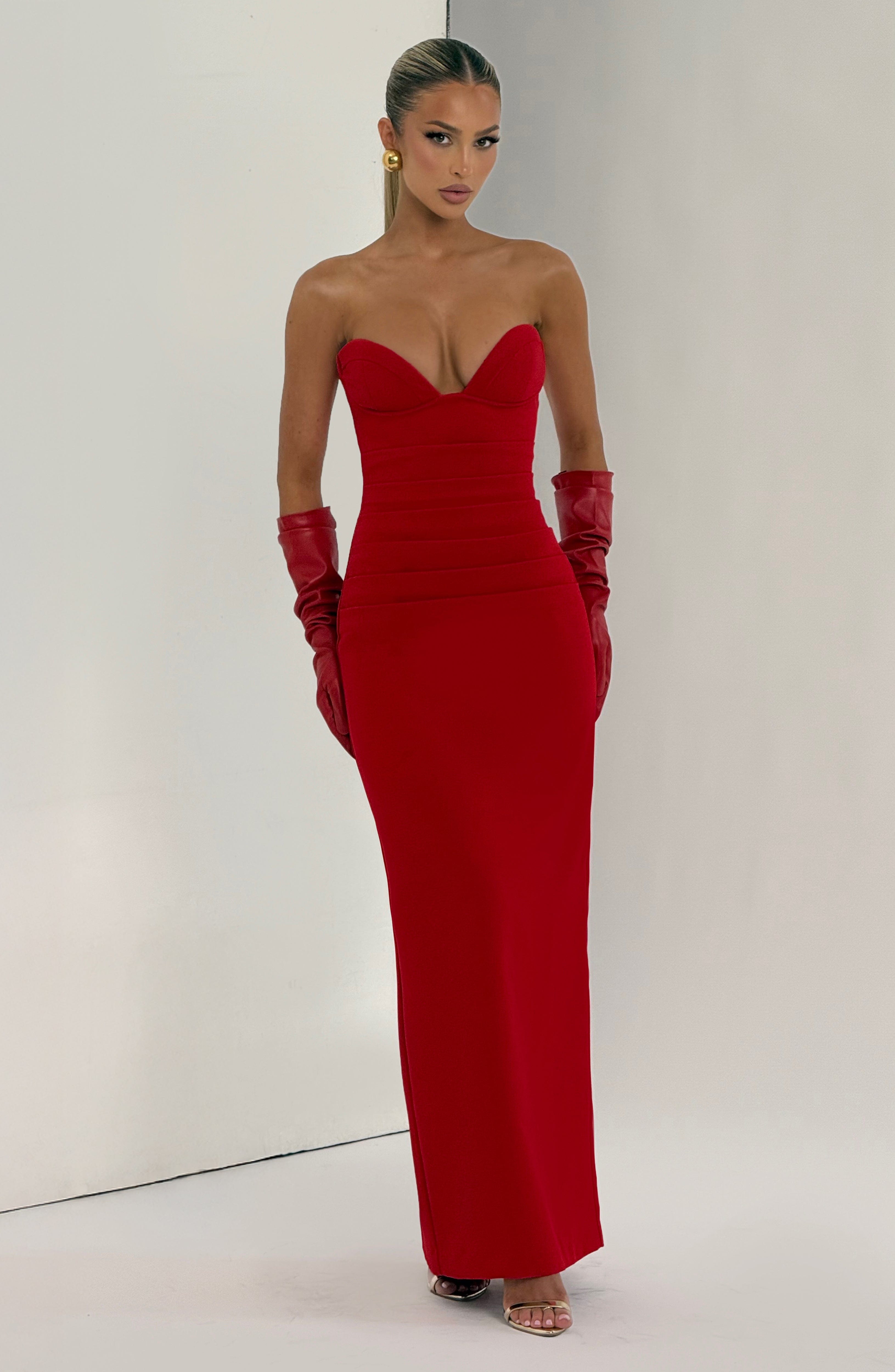 minilena Lindsey Maxi Dress Red