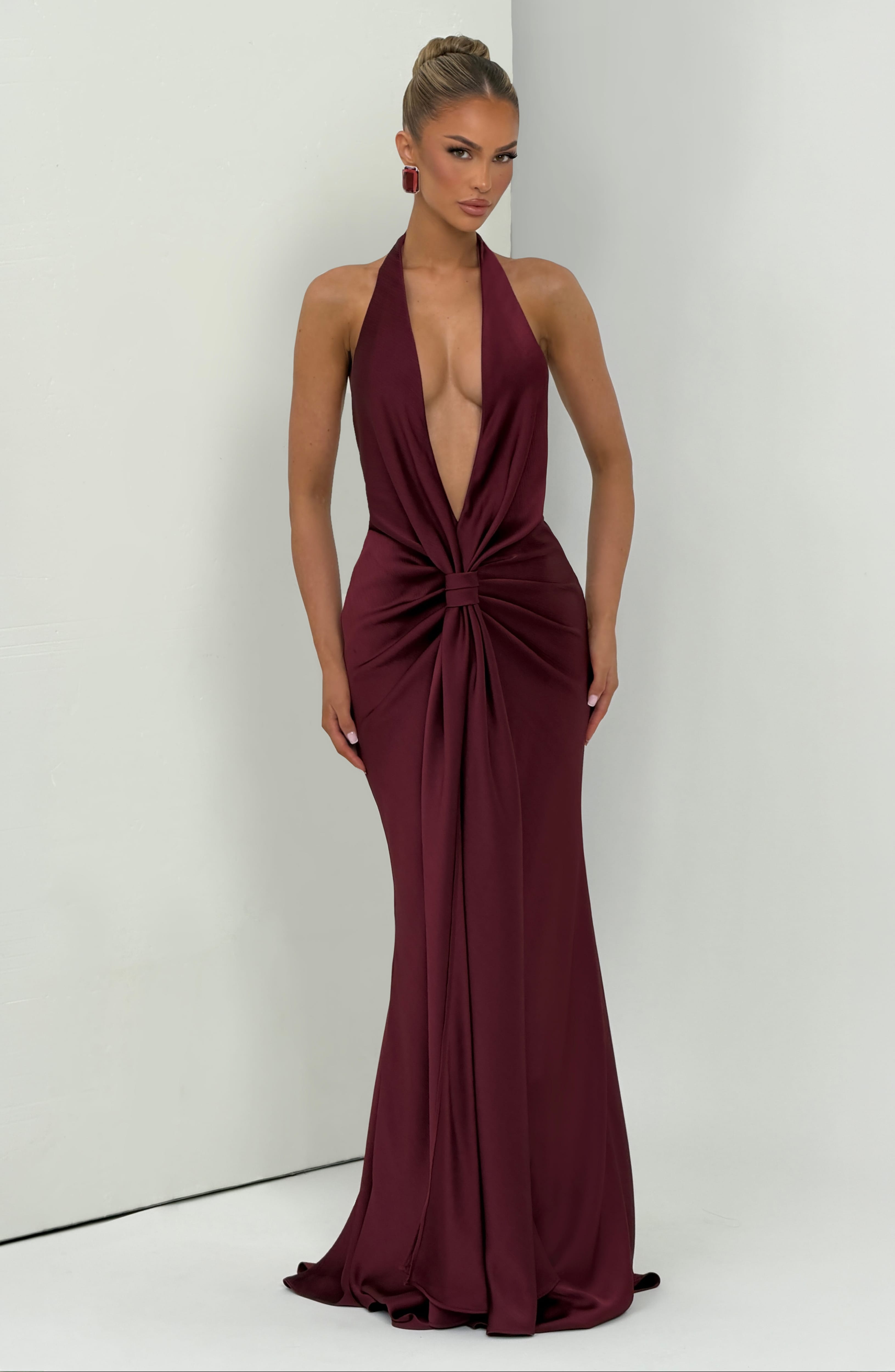 minilena Linette Gown Cherry Lacquer