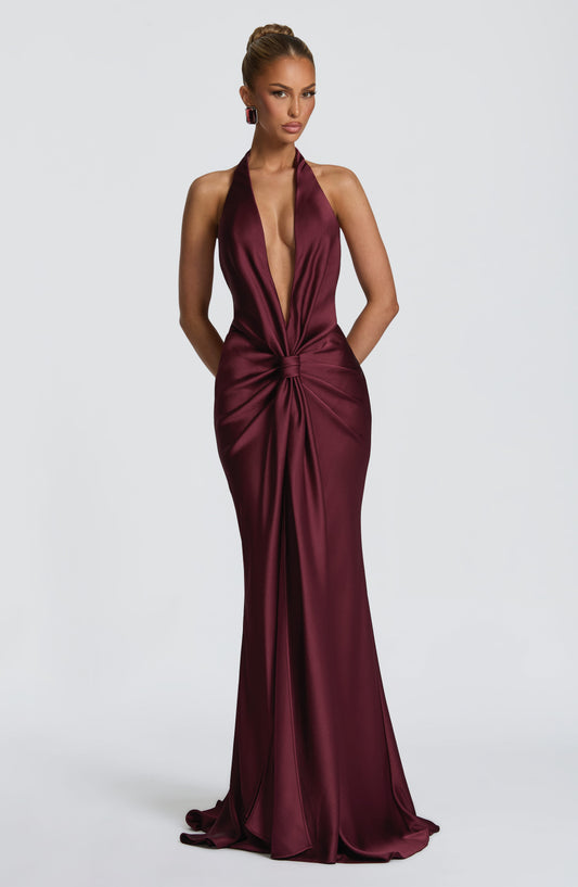 minilena Linette Gown Cherry Lacquer