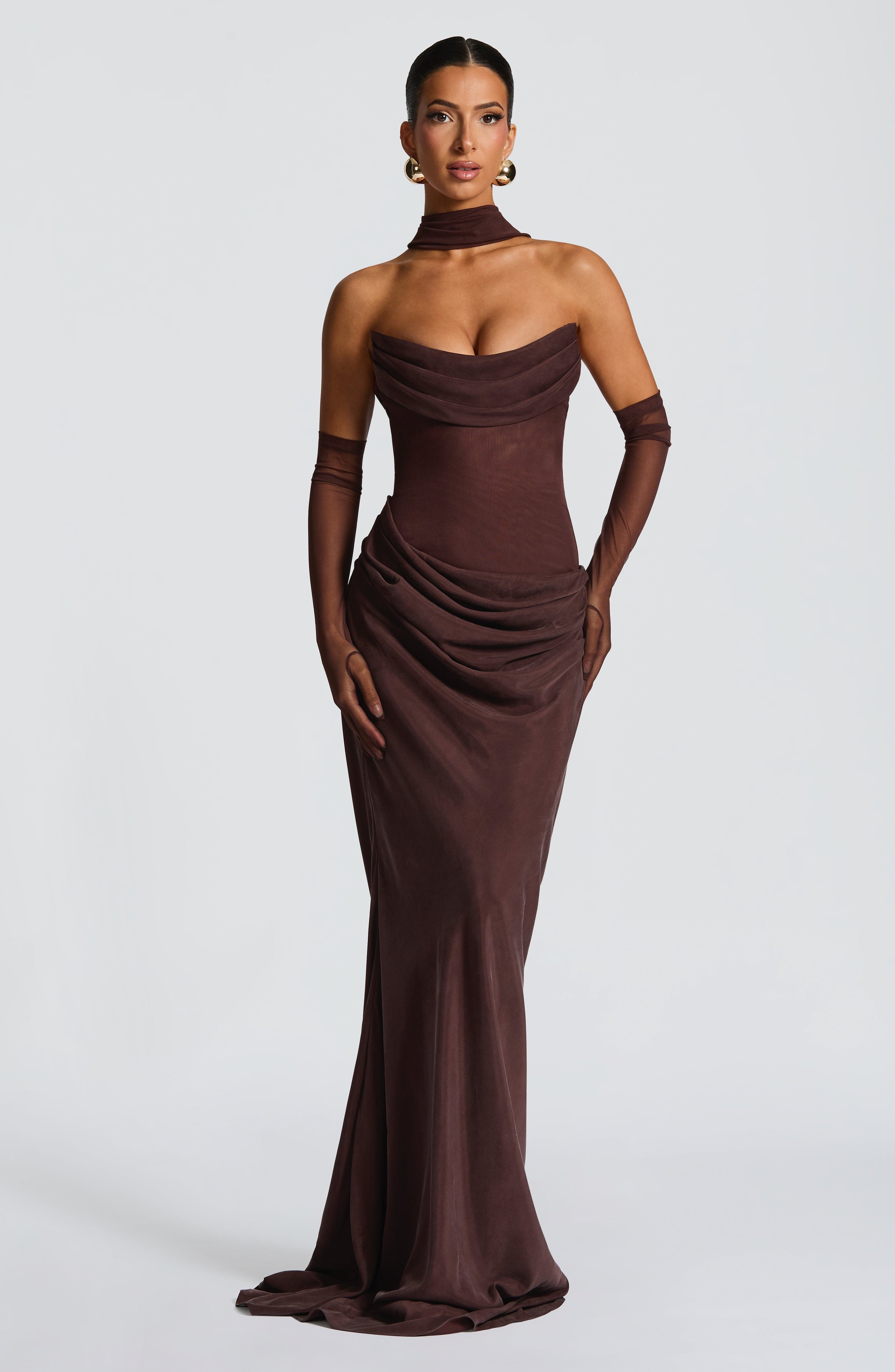 minilena Liora Maxi Dress Plum Brown