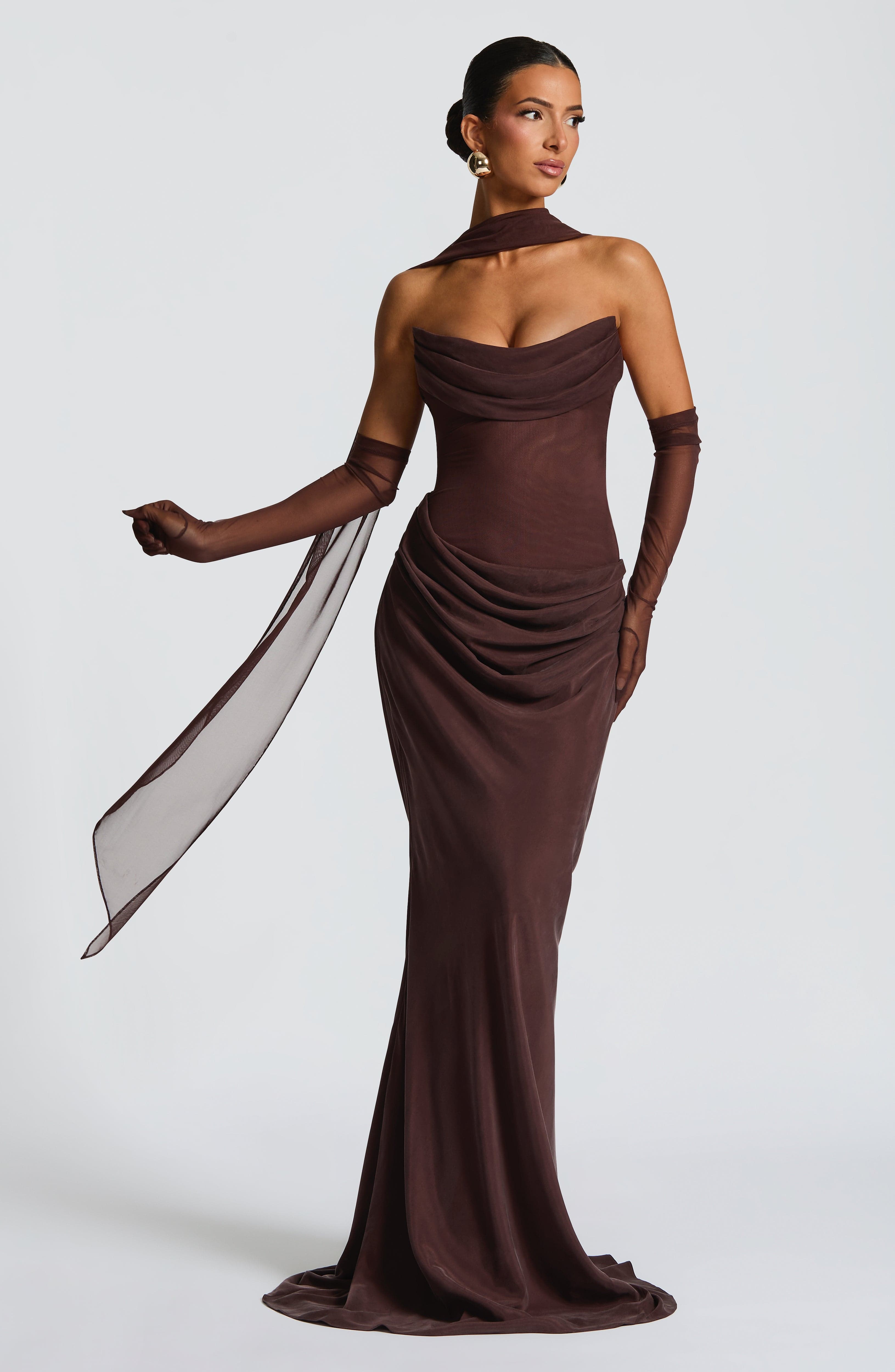 minilena Liora Maxi Dress Plum Brown