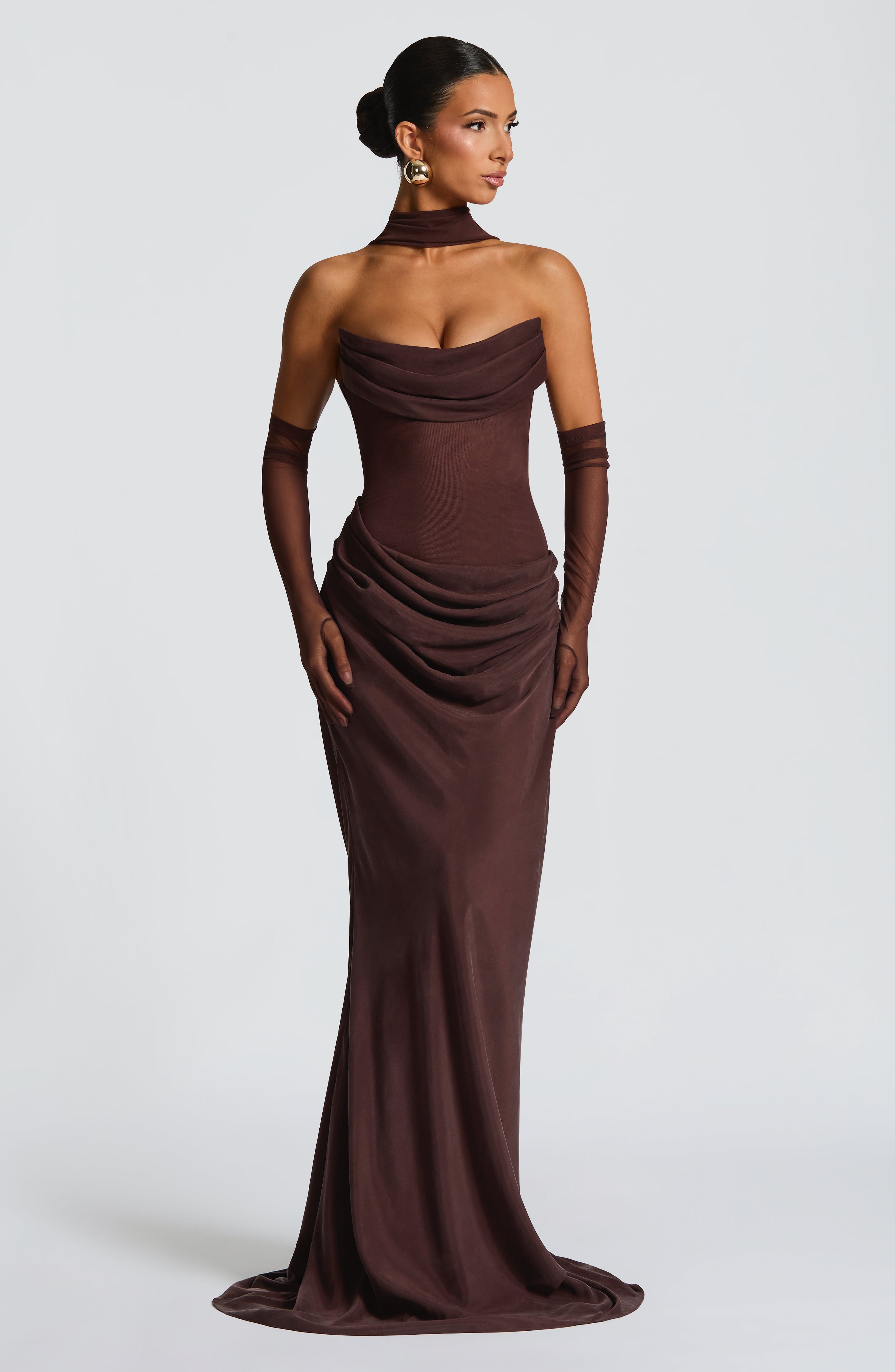 minilena Liora Maxi Dress Plum Brown