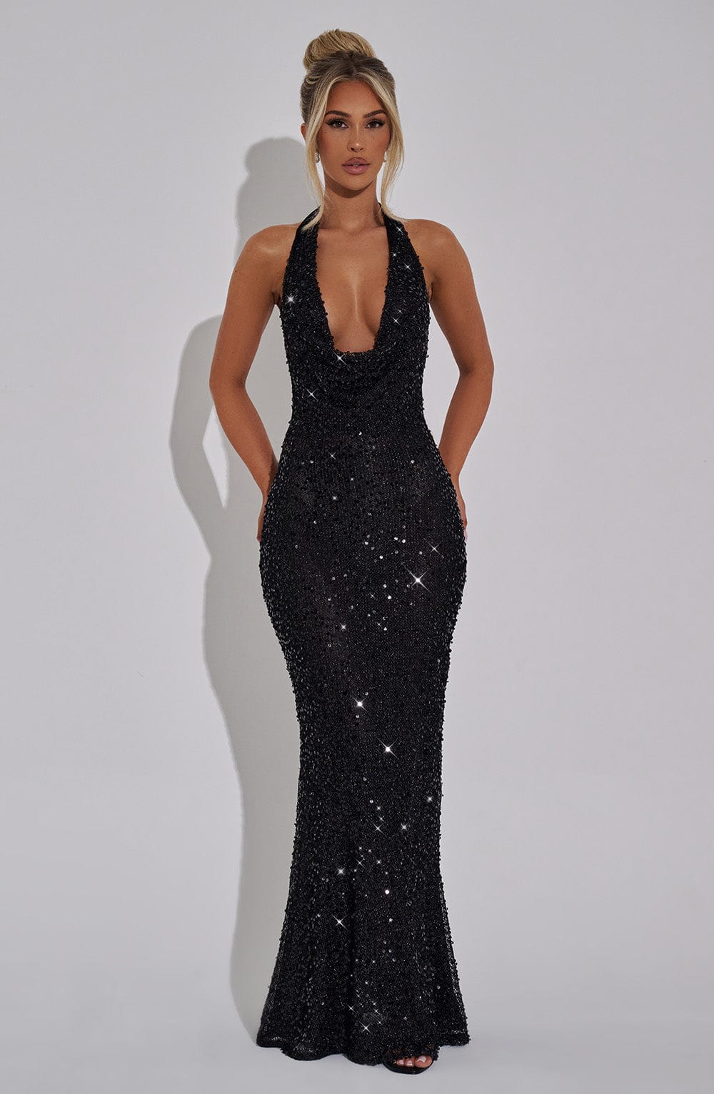 minilena Lorena Maxi Dress Black Lined