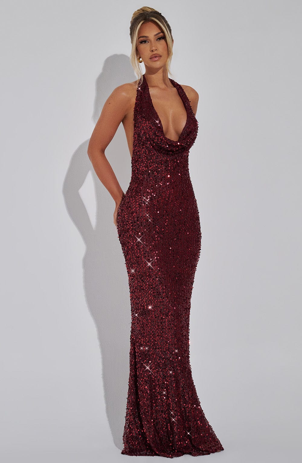 minilena Lorena Maxi Dress Wine Lined