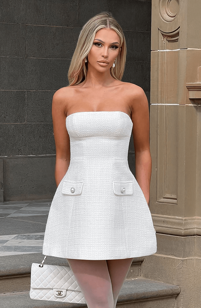 minilena Lottie Mini Dress Ivory