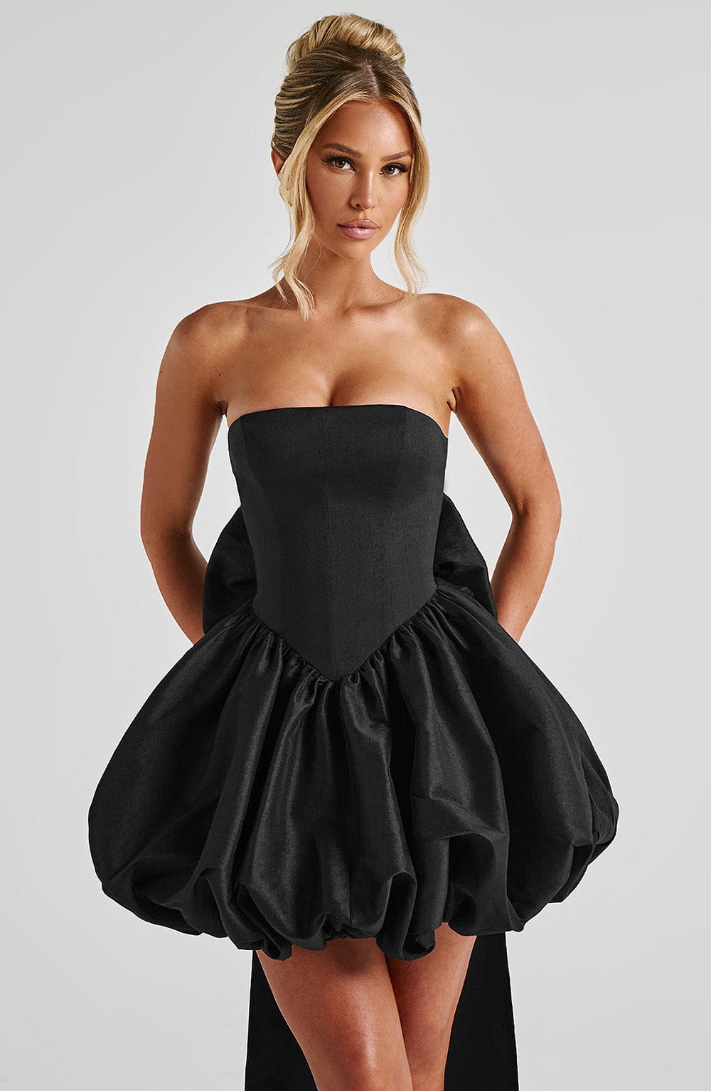 minilena Lotus Mini Dress Black