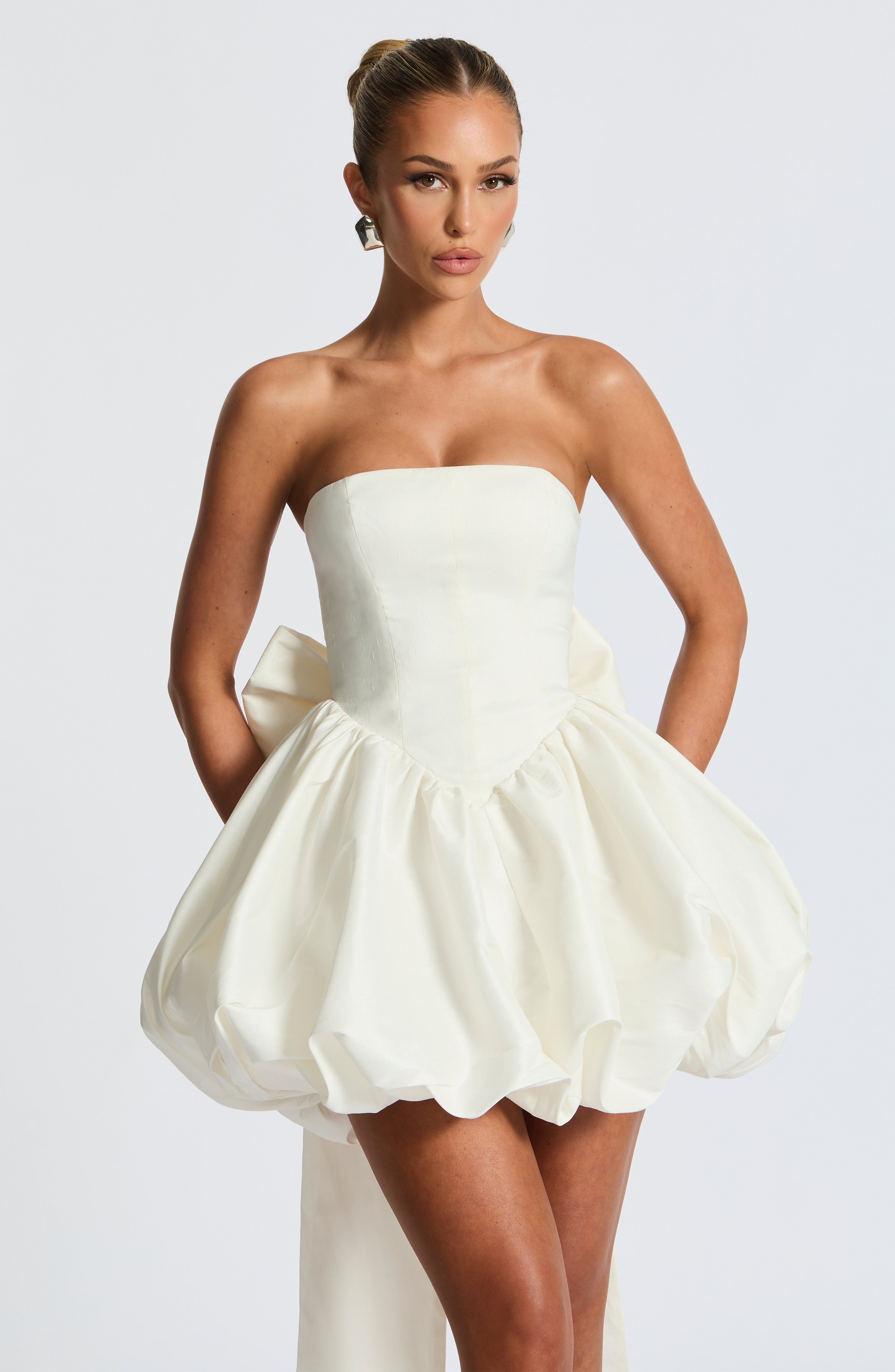 minilena Lotus Mini Dress Ivory