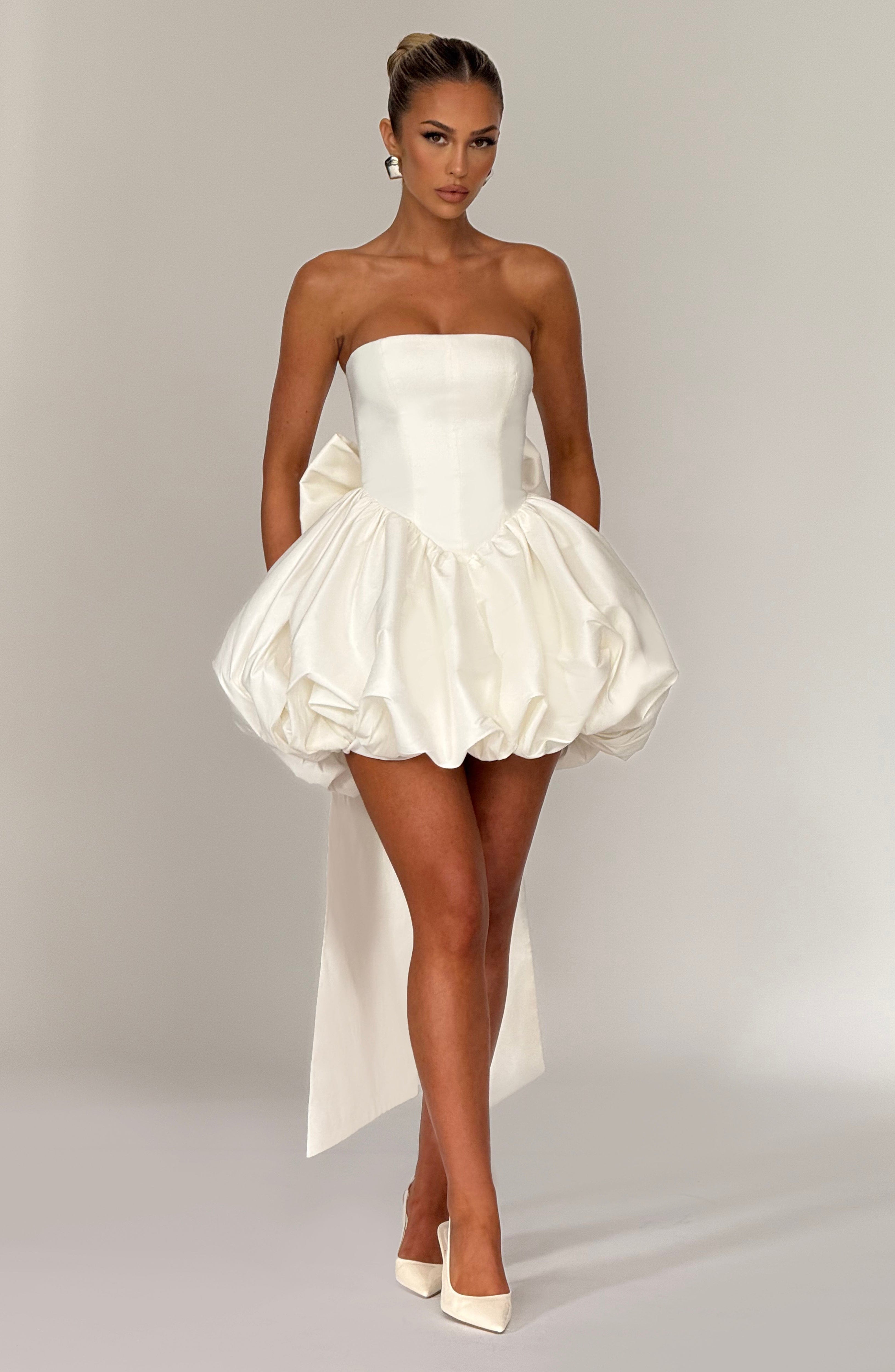 minilena Lotus Mini Dress Ivory