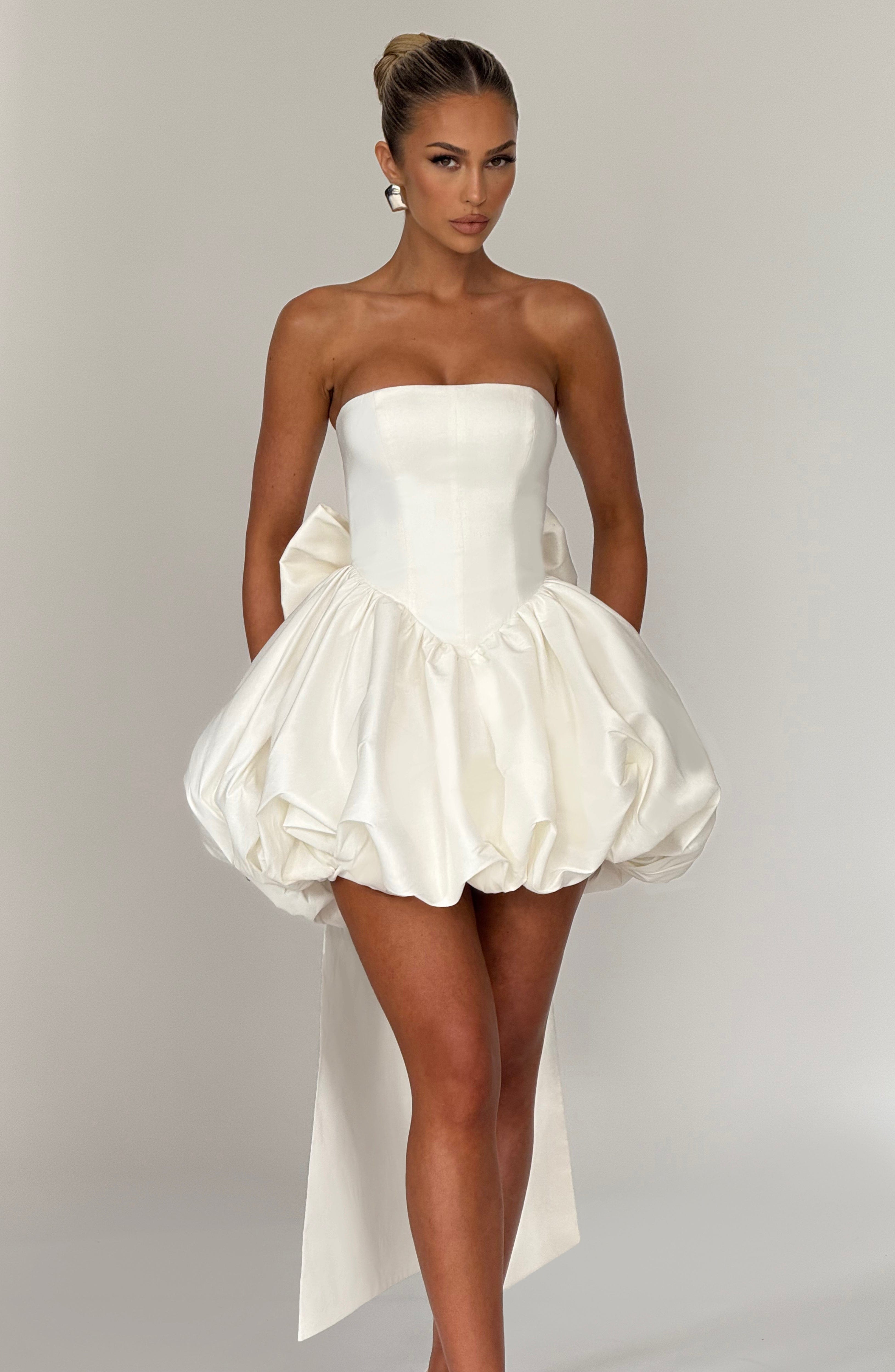 minilena Lotus Mini Dress Ivory