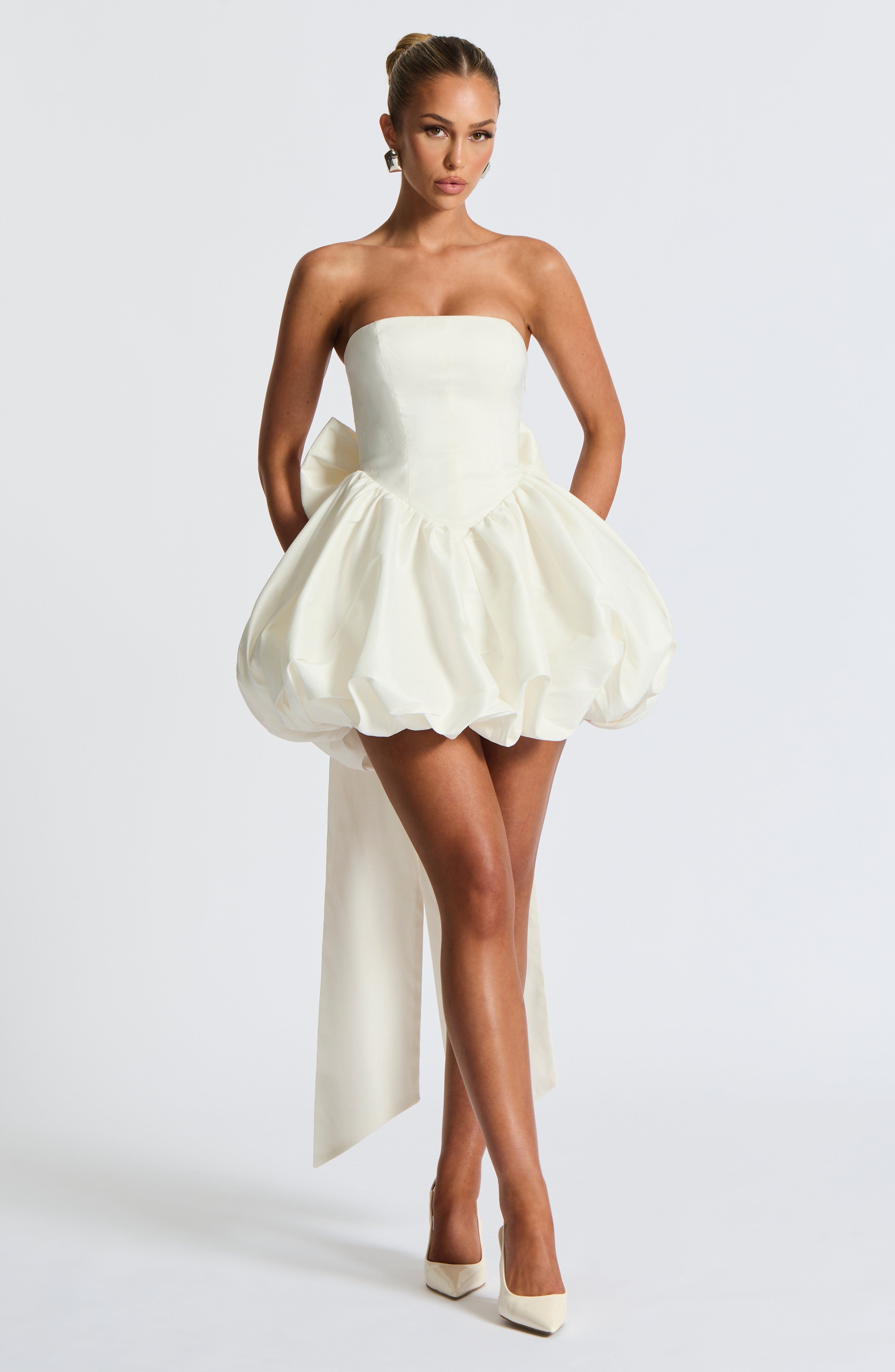 minilena Lotus Mini Dress Ivory