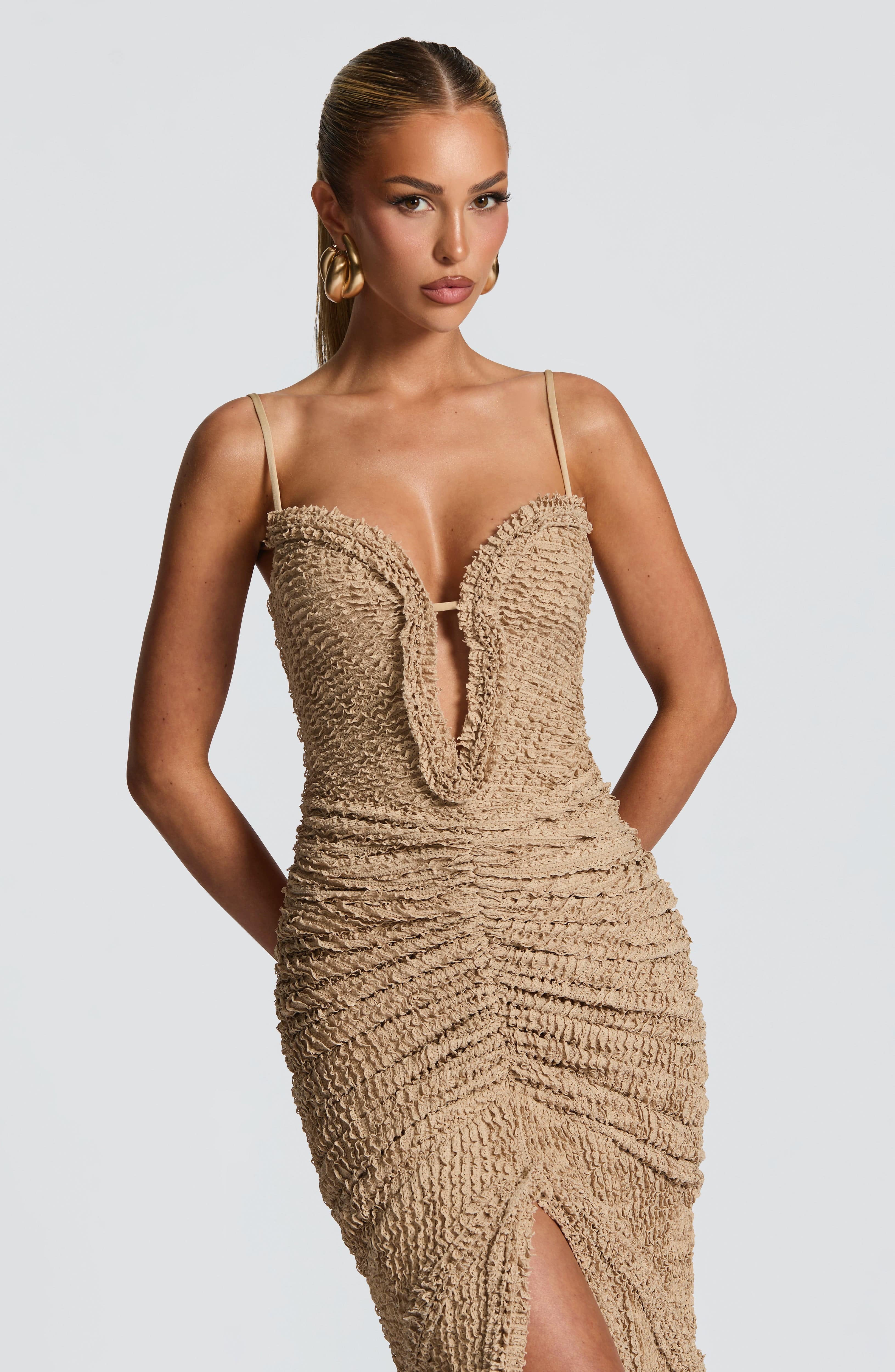 minilena Lysandra Maxi Dress Beige