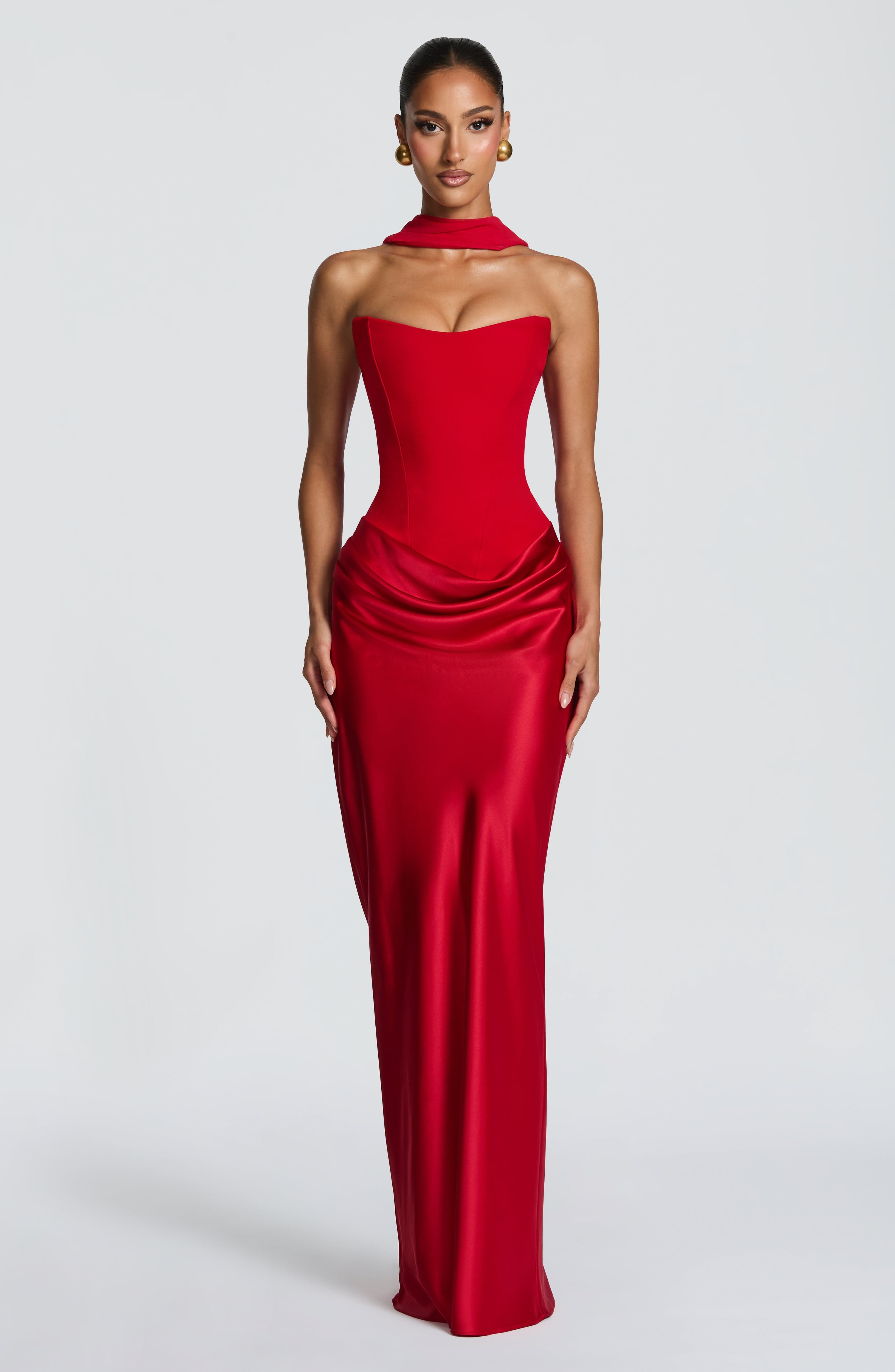 minilena Maggie Maxi Dress Red