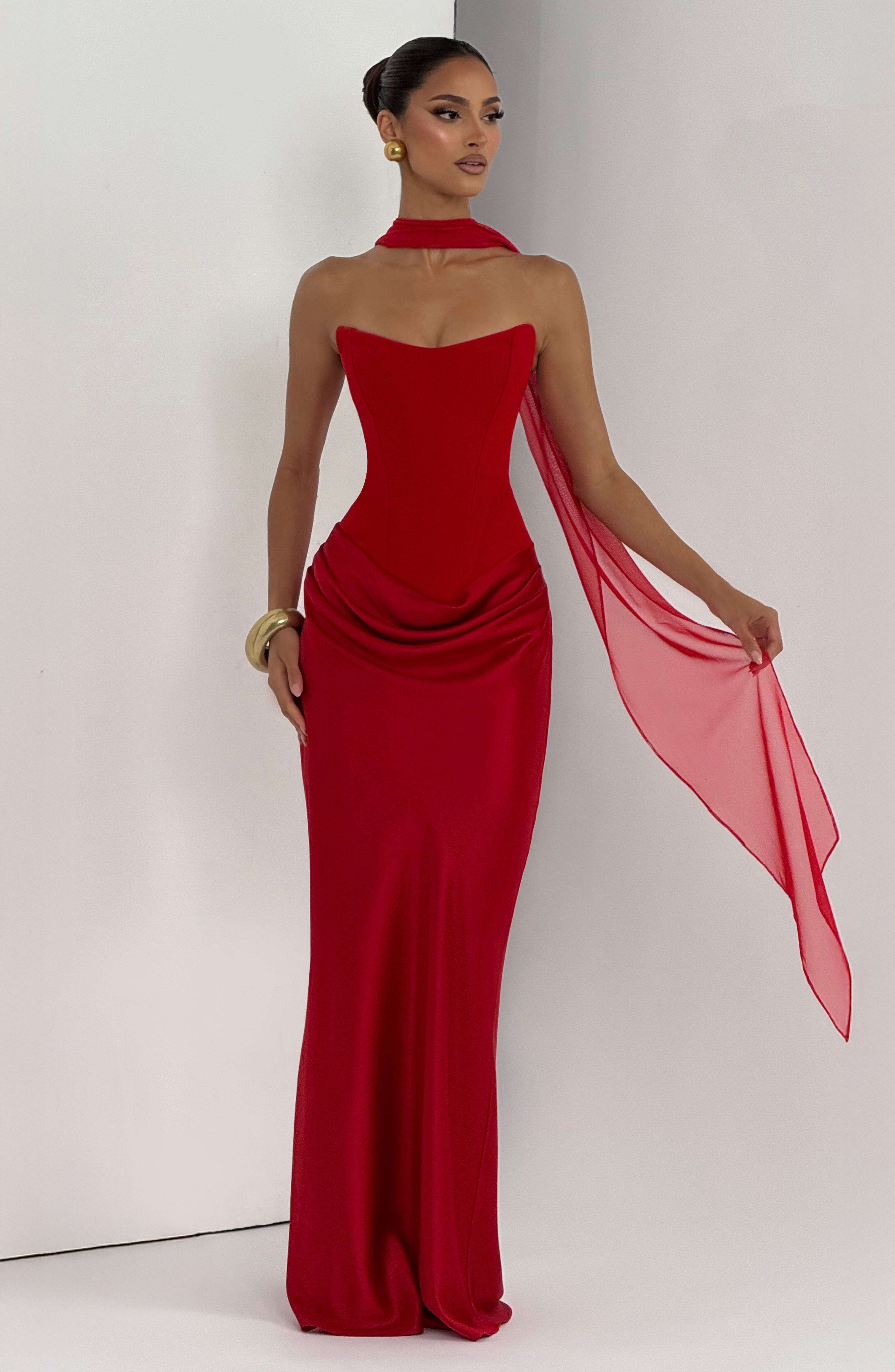 minilena Maggie Maxi Dress Red