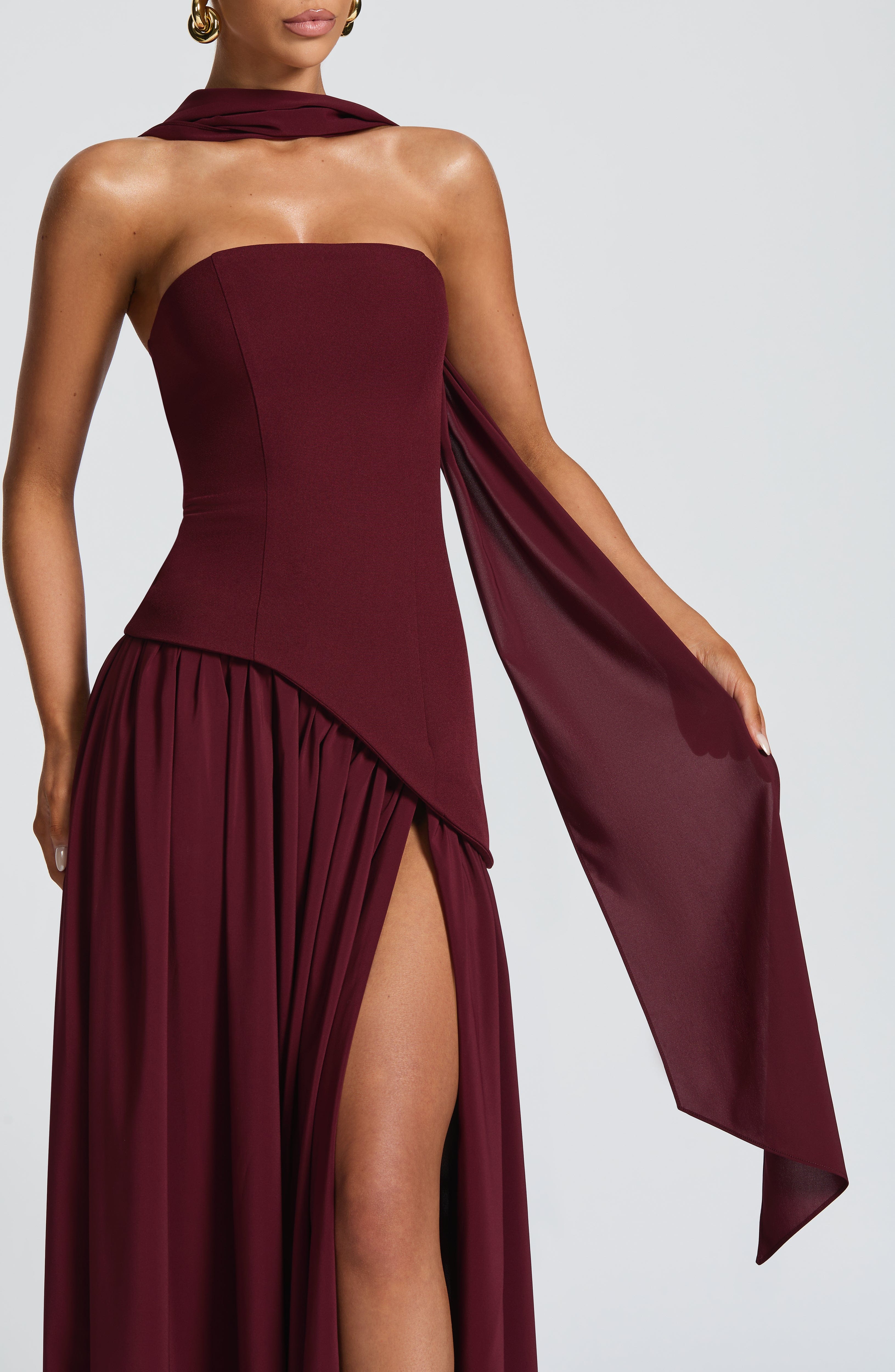 minilena Maliyah Maxi Dress Cherry Lacquer