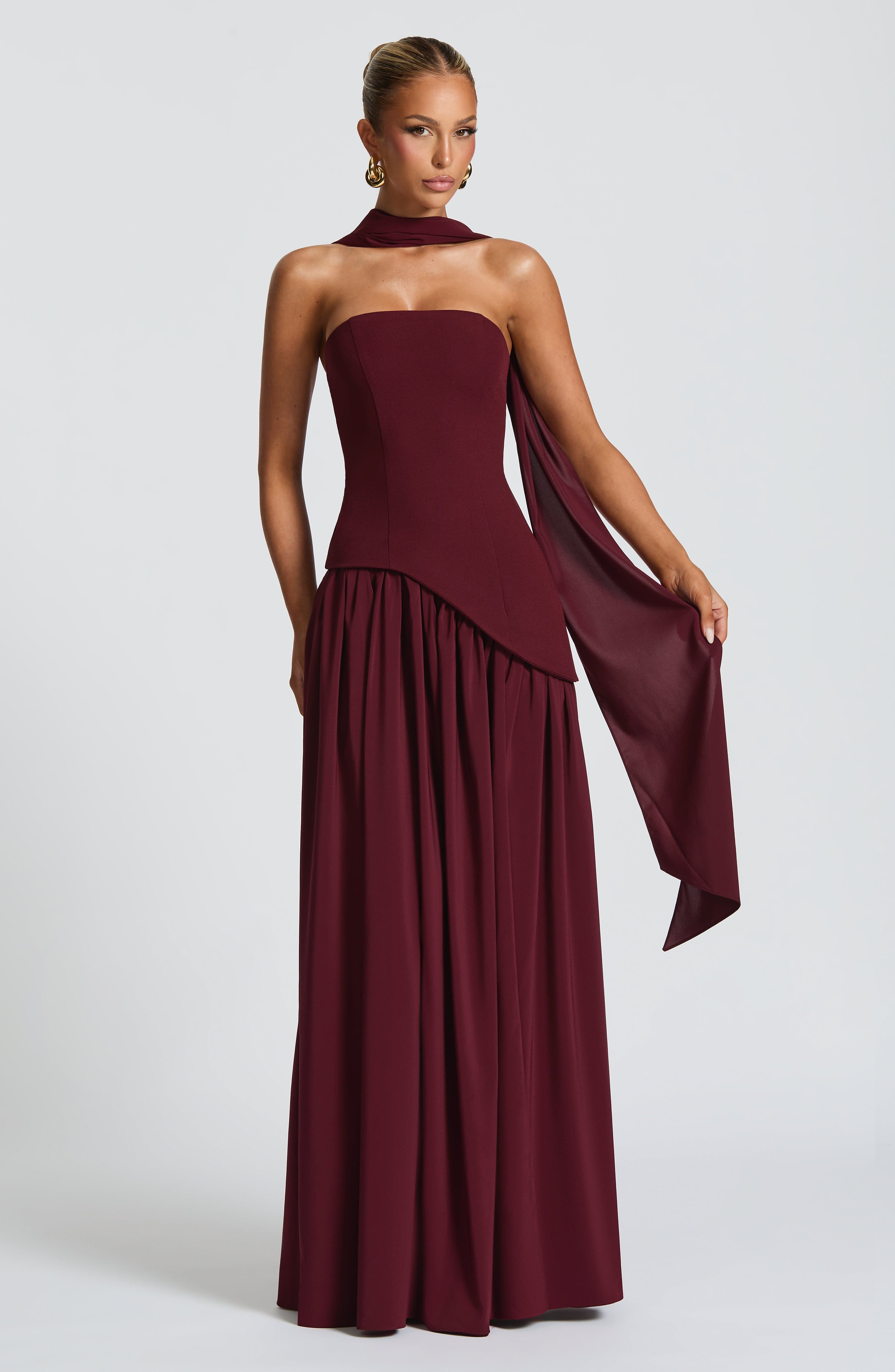 minilena Maliyah Maxi Dress Cherry Lacquer