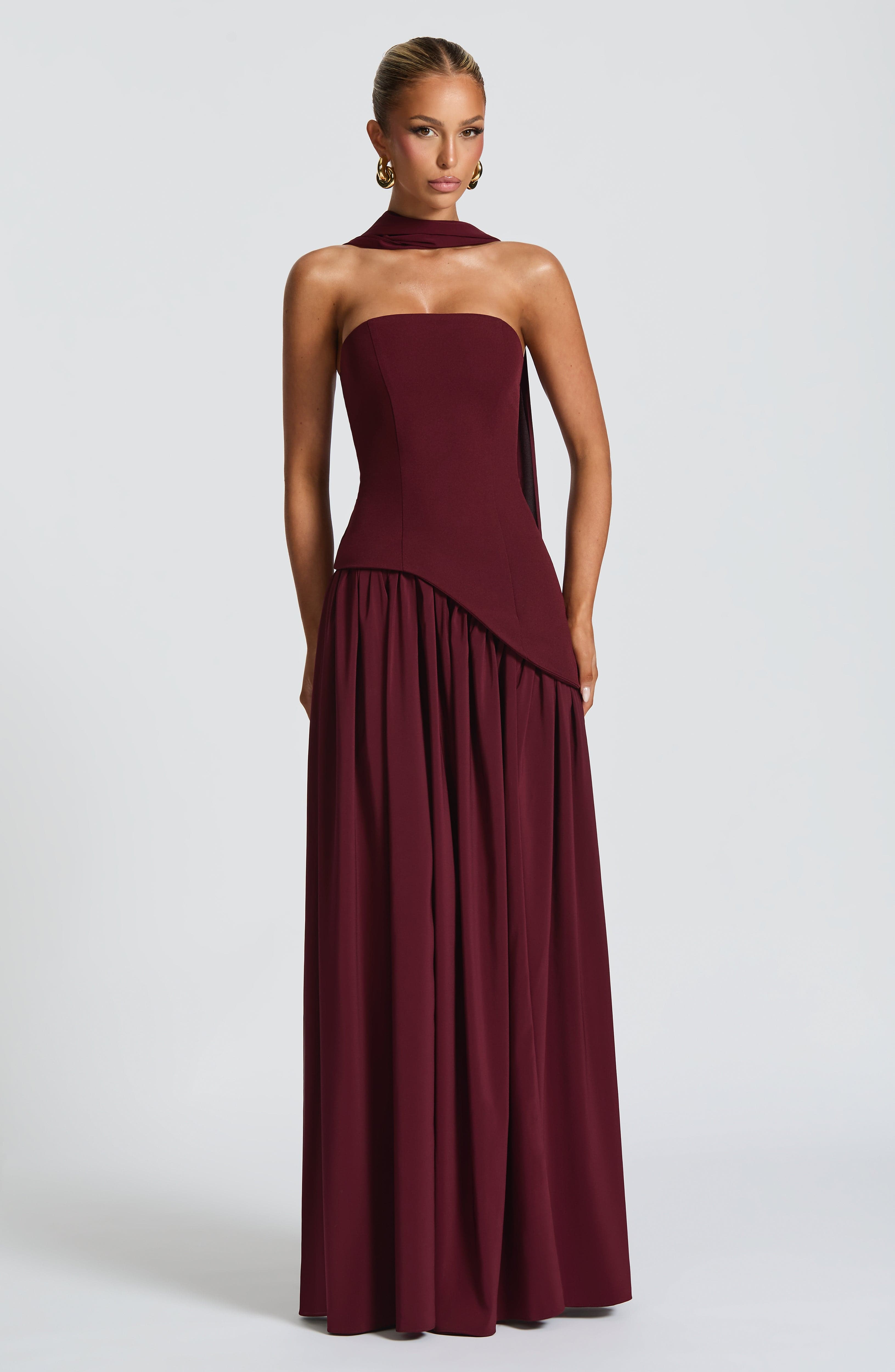 minilena Maliyah Maxi Dress Cherry Lacquer