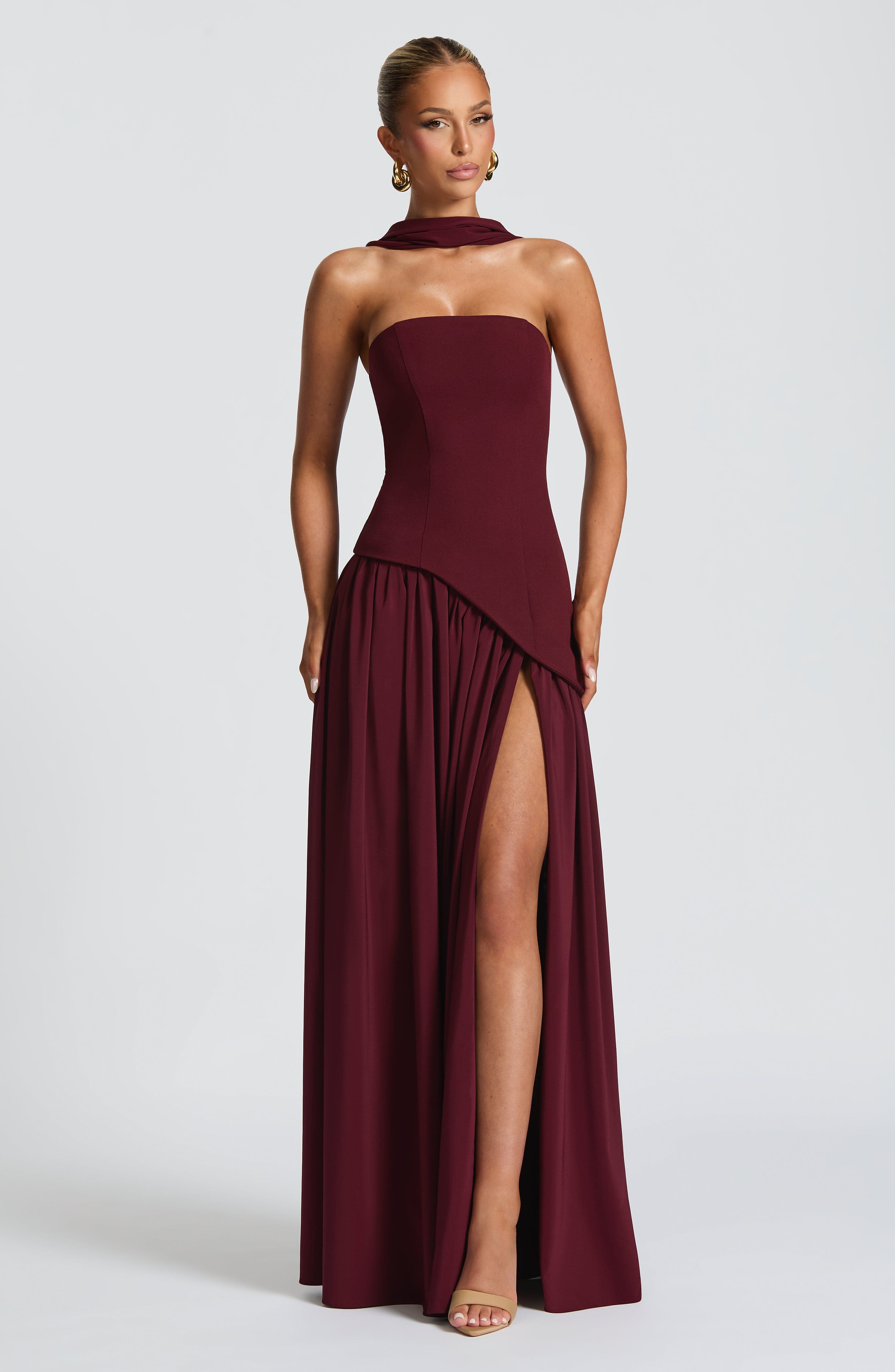 minilena Maliyah Maxi Dress Cherry Lacquer