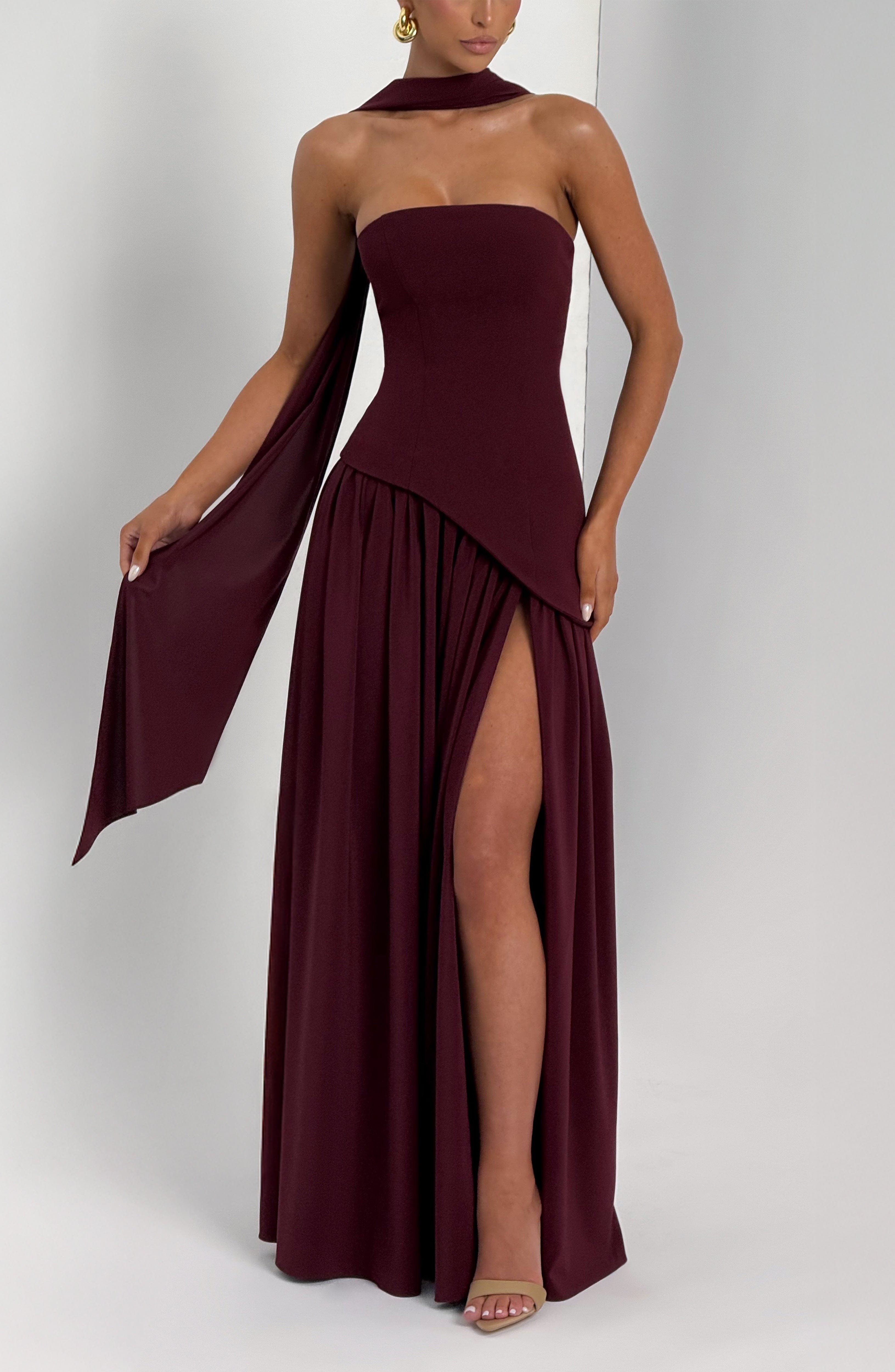 minilena Maliyah Maxi Dress Cherry Lacquer
