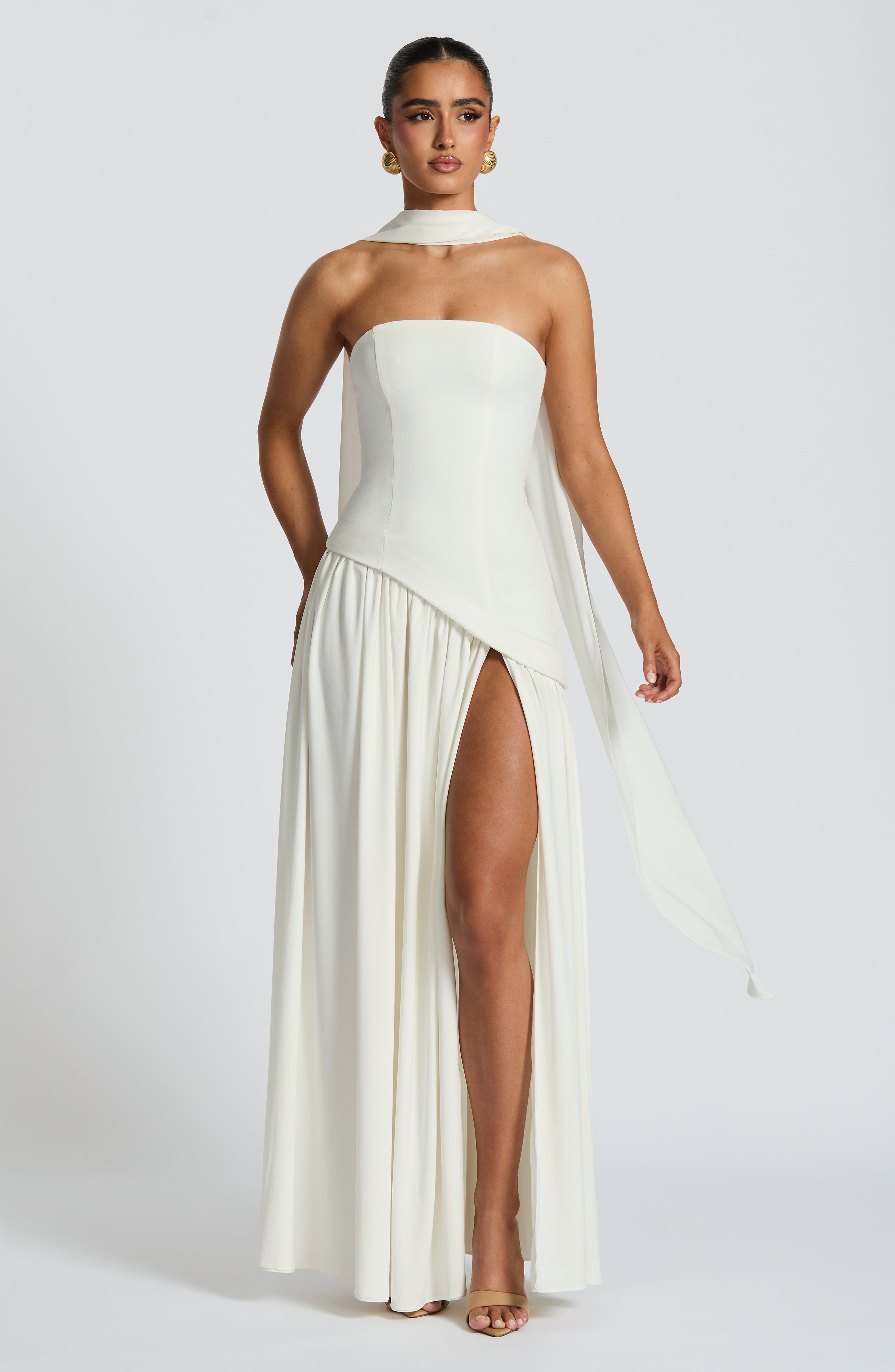 minilena Maliyah Maxi Dress Ivory
