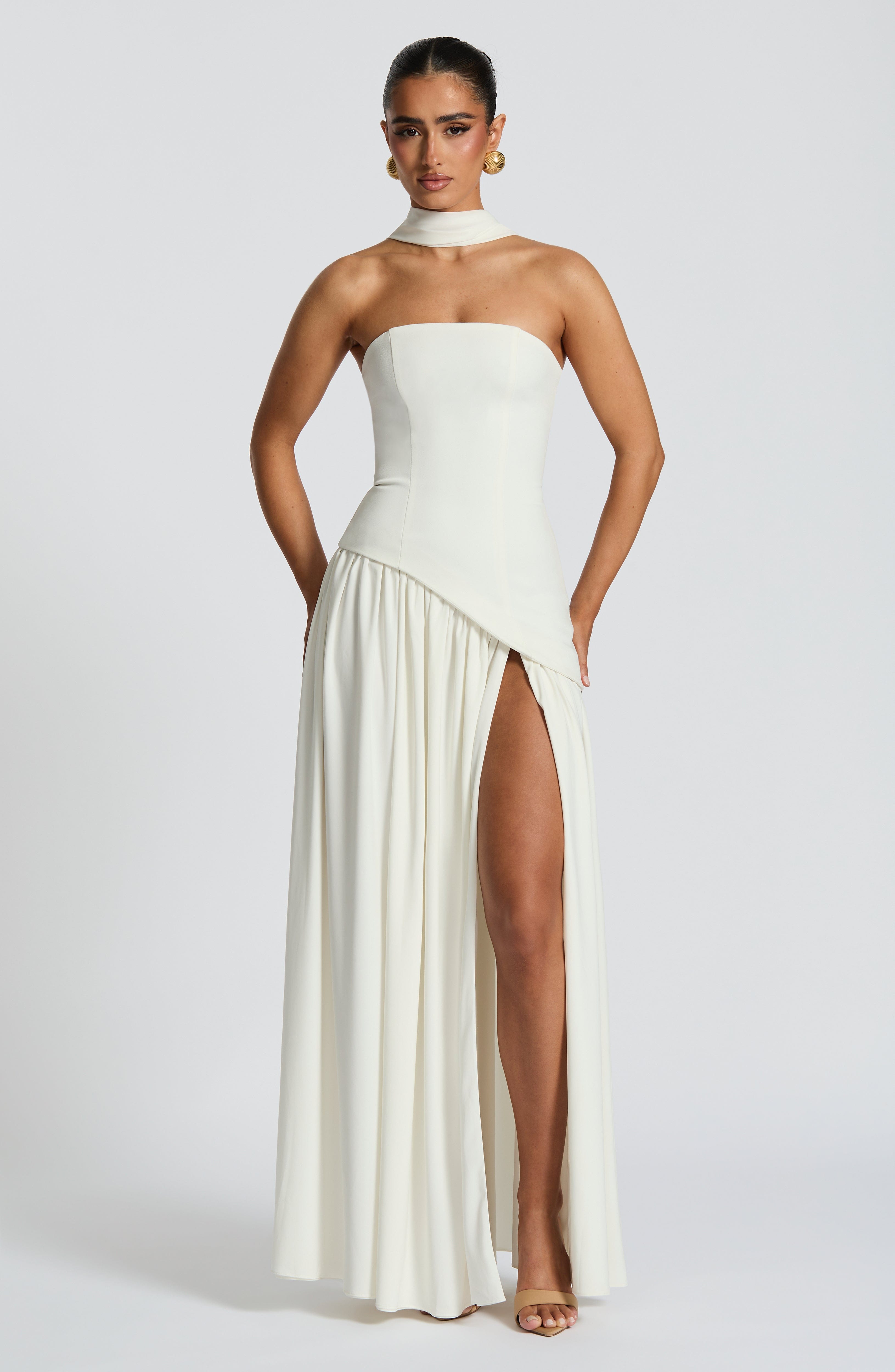 minilena Maliyah Maxi Dress Ivory