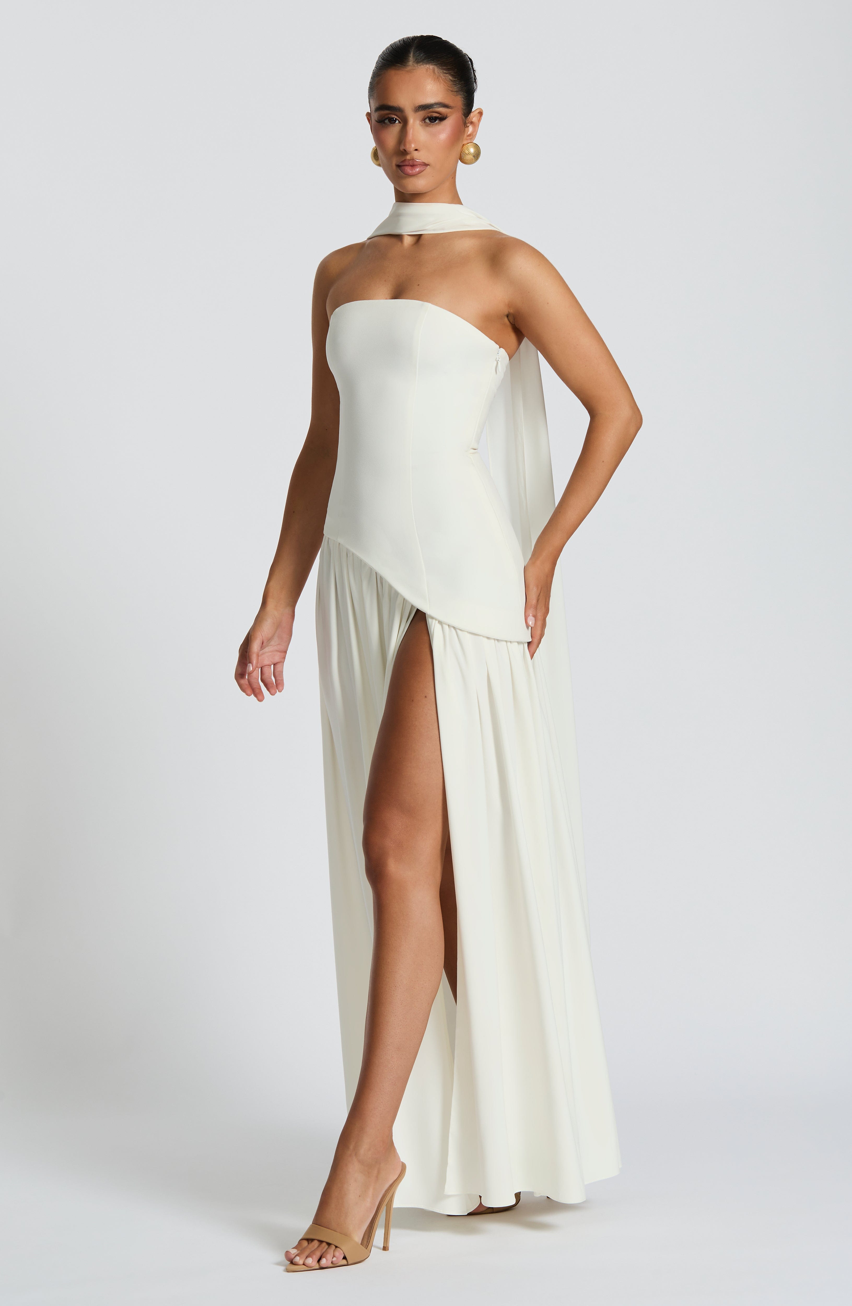 minilena Maliyah Maxi Dress Ivory