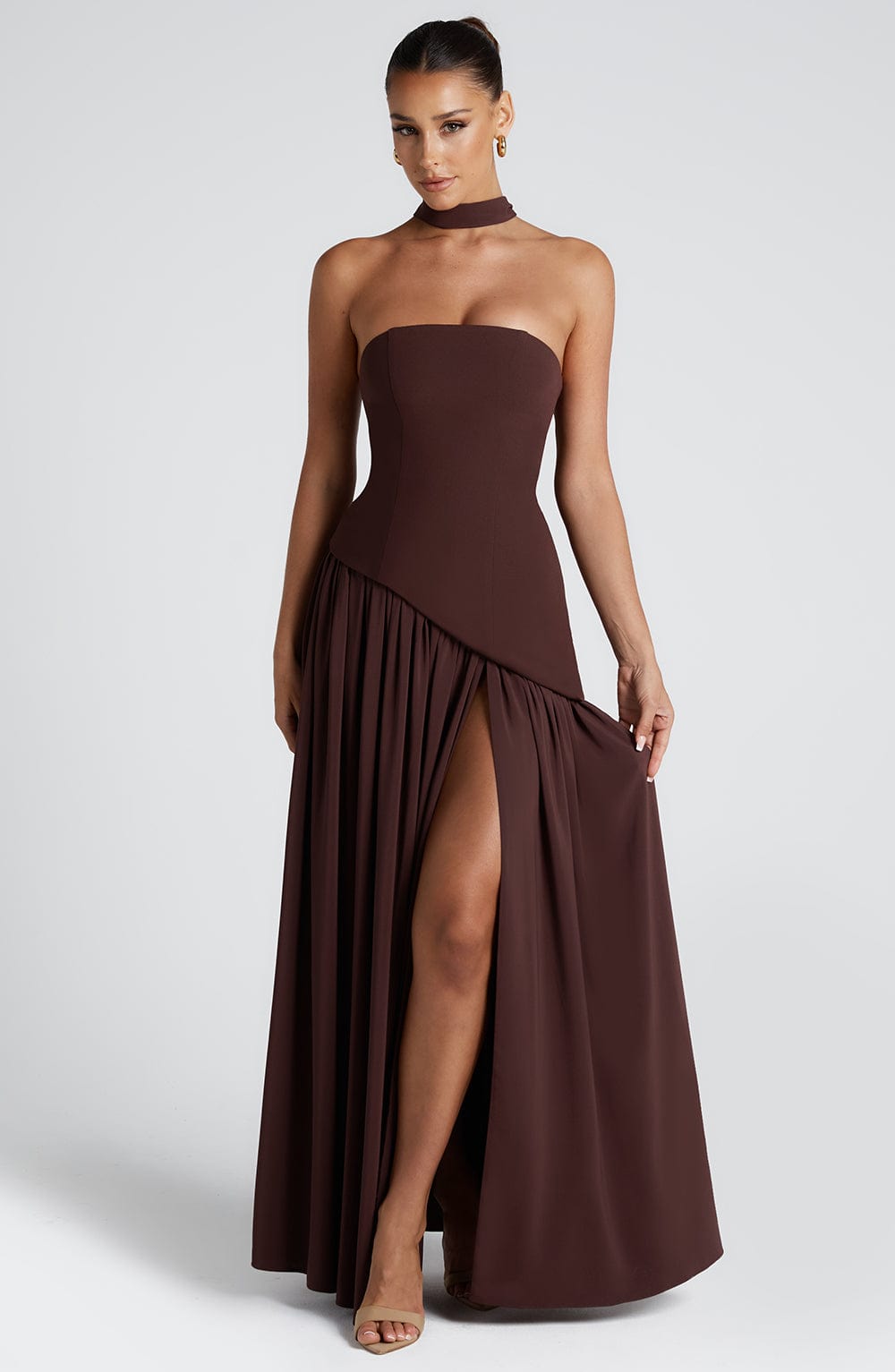minilena Maliyah Maxi Dress Plum Brown