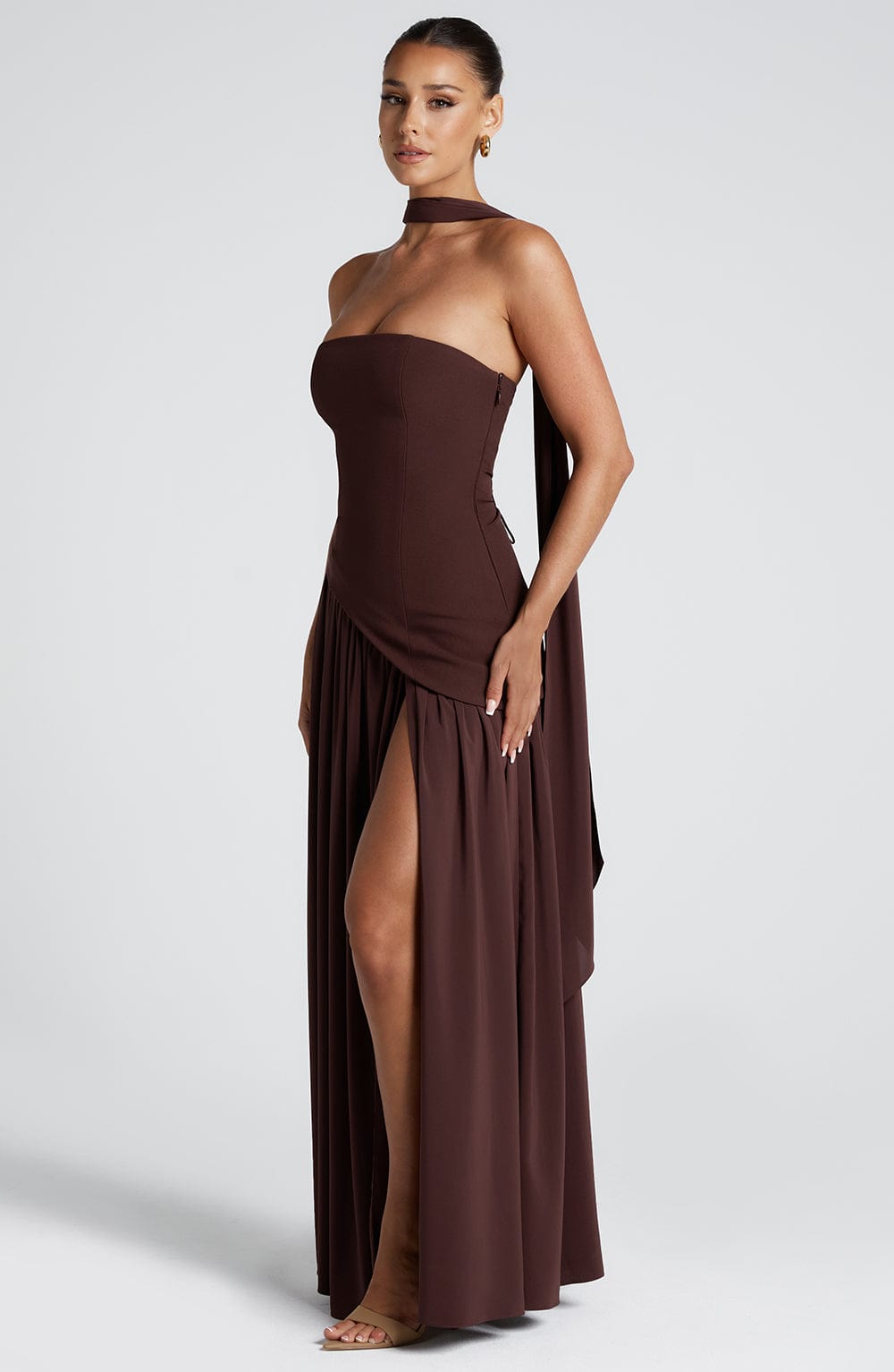 minilena Maliyah Maxi Dress Plum Brown