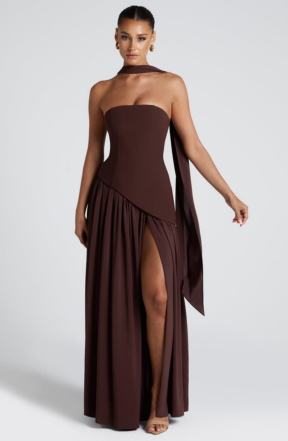 minilena Maliyah Maxi Dress Plum Brown