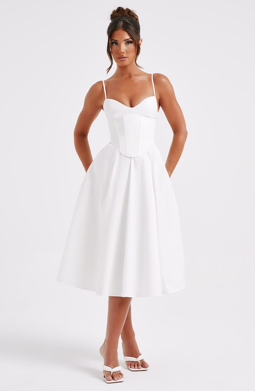 minilena Mariella Midi Dress Ivory