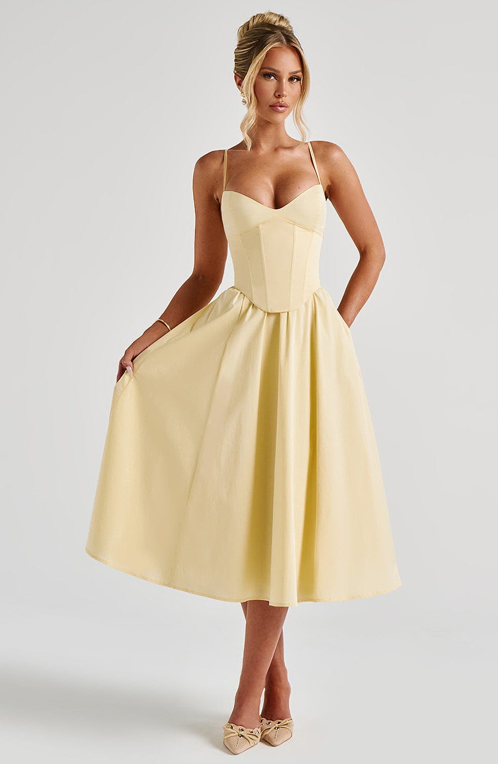 minilena Mariella Midi Dress Lemon