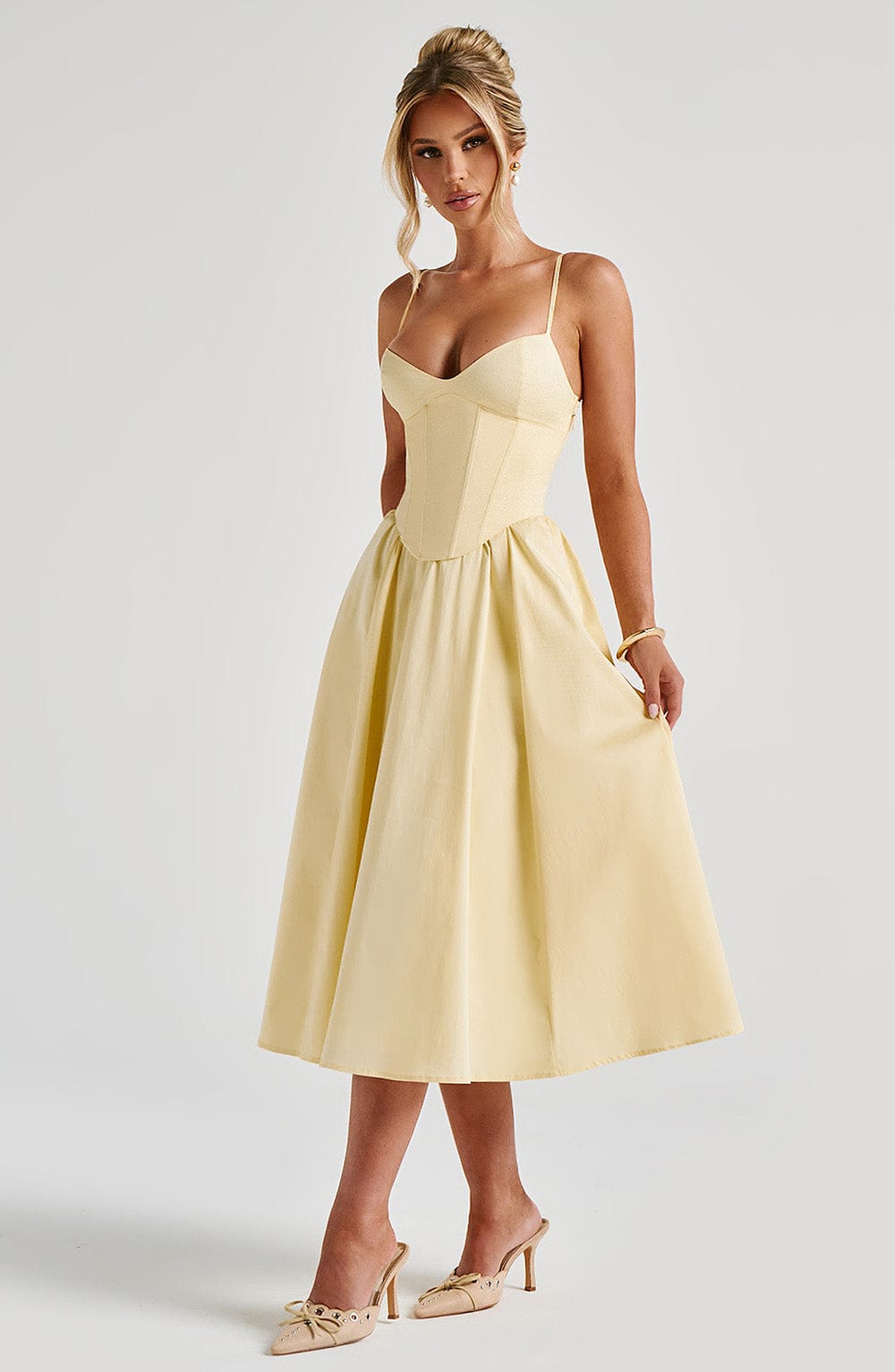 minilena Mariella Midi Dress Lemon