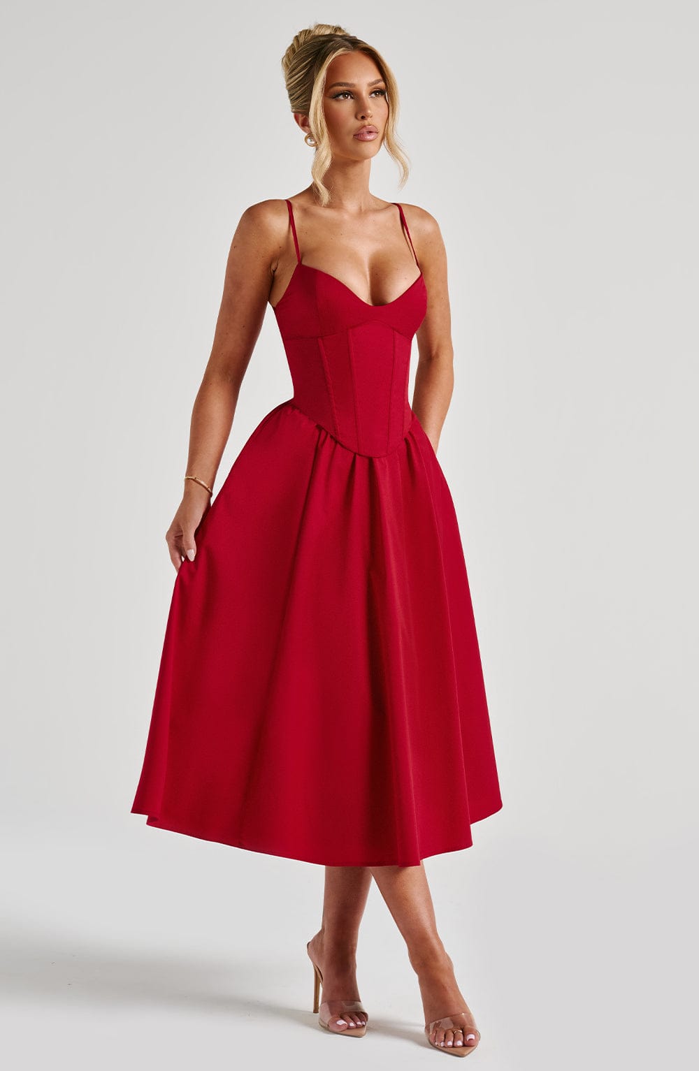 minilena Mariella Midi Dress Red