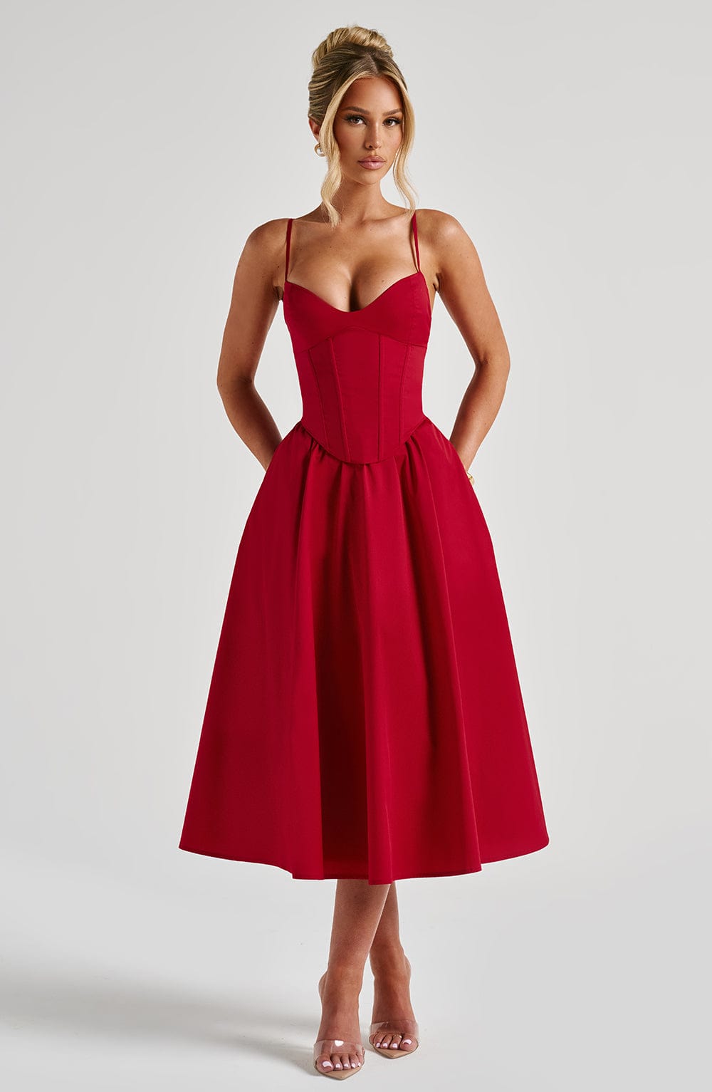 minilena Mariella Midi Dress Red