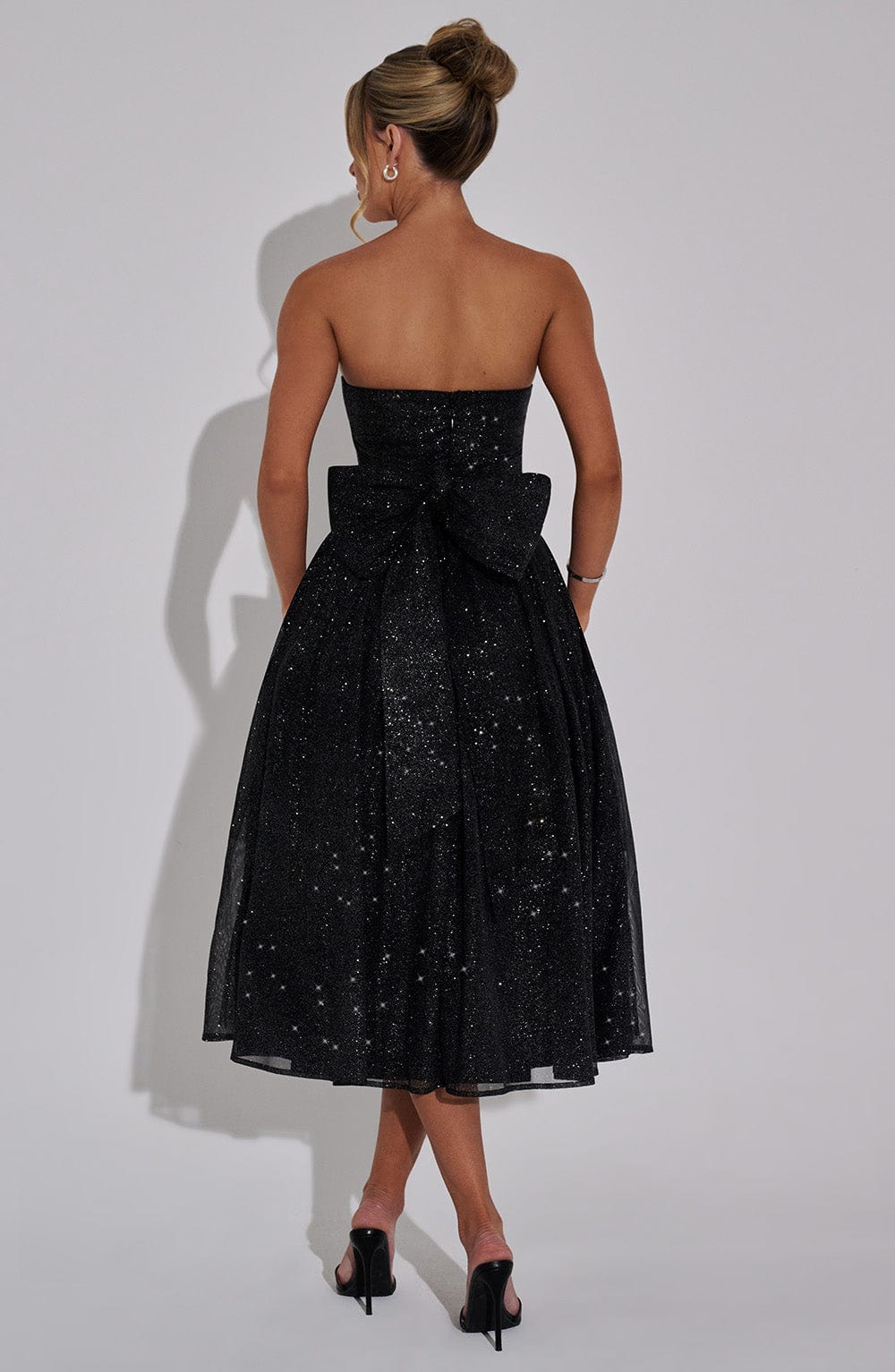 minilena Marissa Midi Dress Black Sparkle