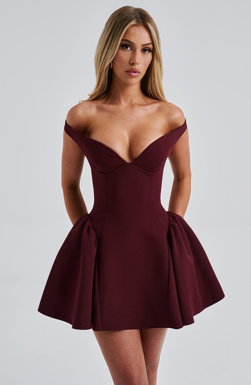 minilena Marla Mini Dress Cherry Lacquer