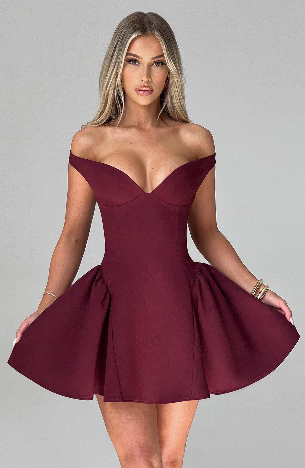 minilena Marla Mini Dress Cherry Lacquer