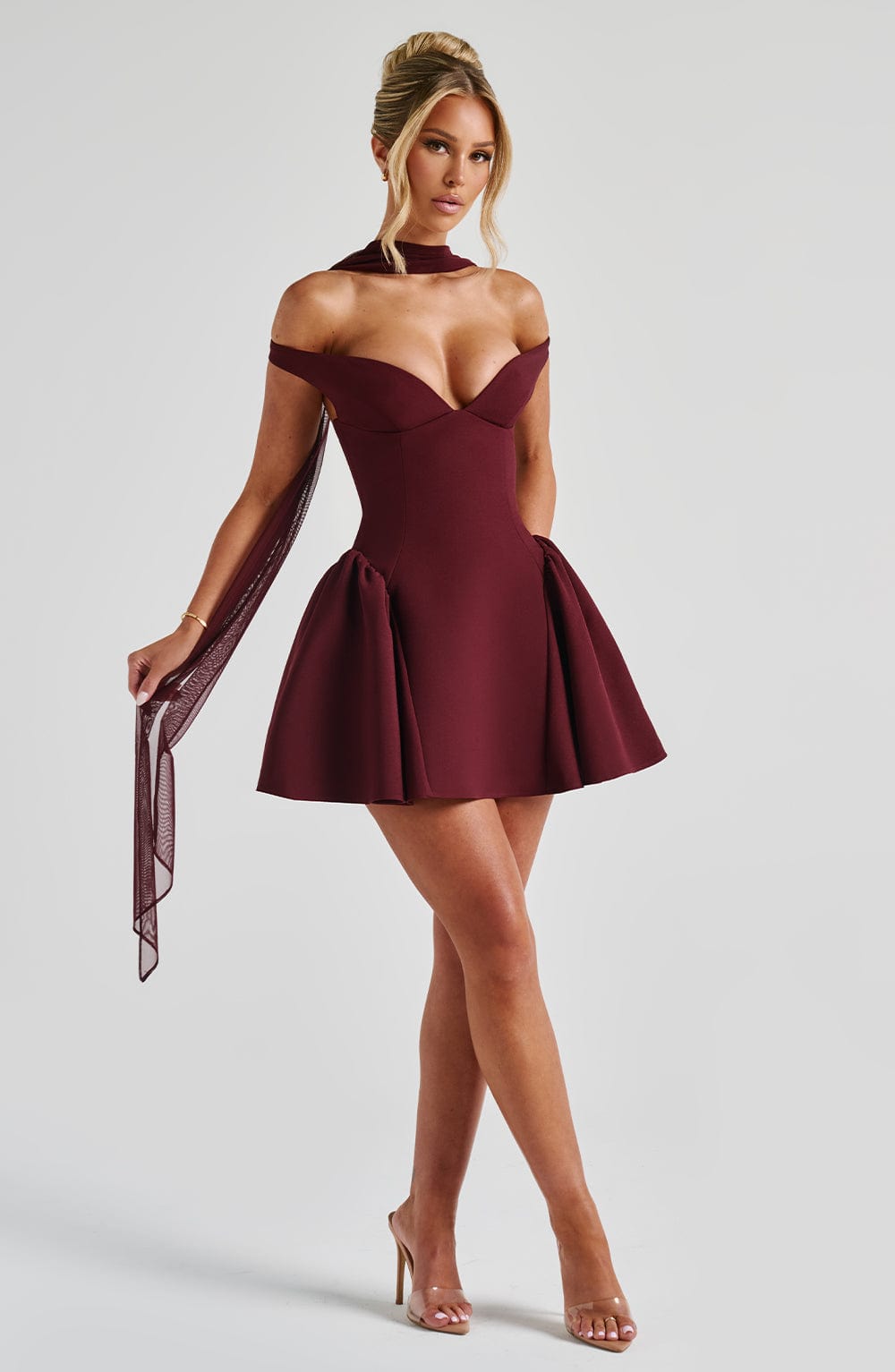 minilena Marla Mini Dress Cherry Lacquer