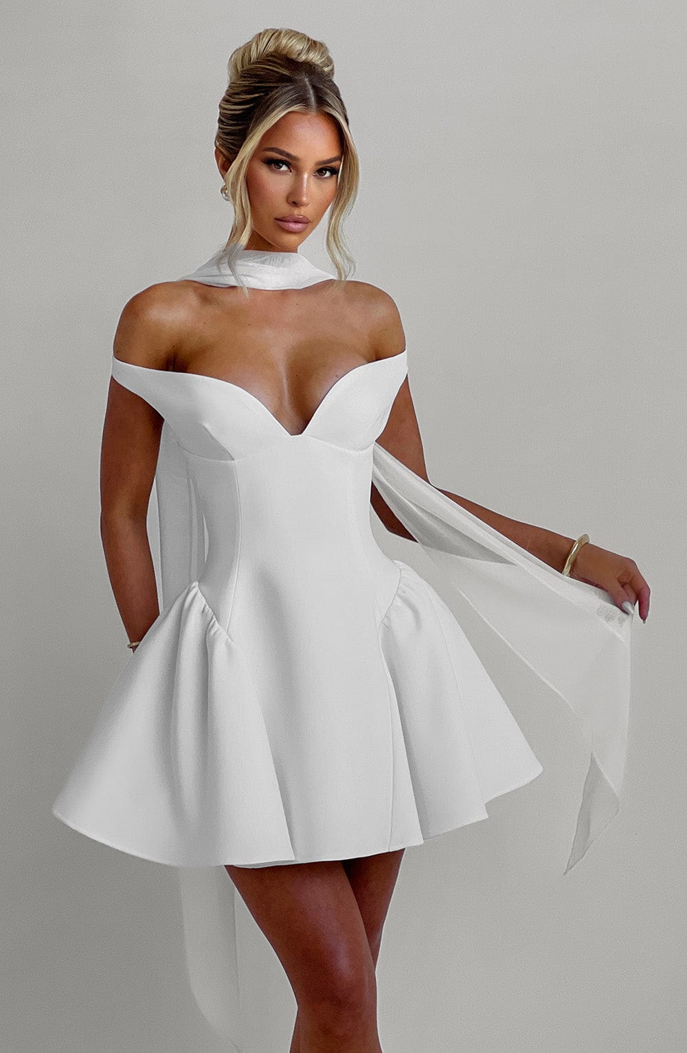 minilena Marla Mini Dress Ivory