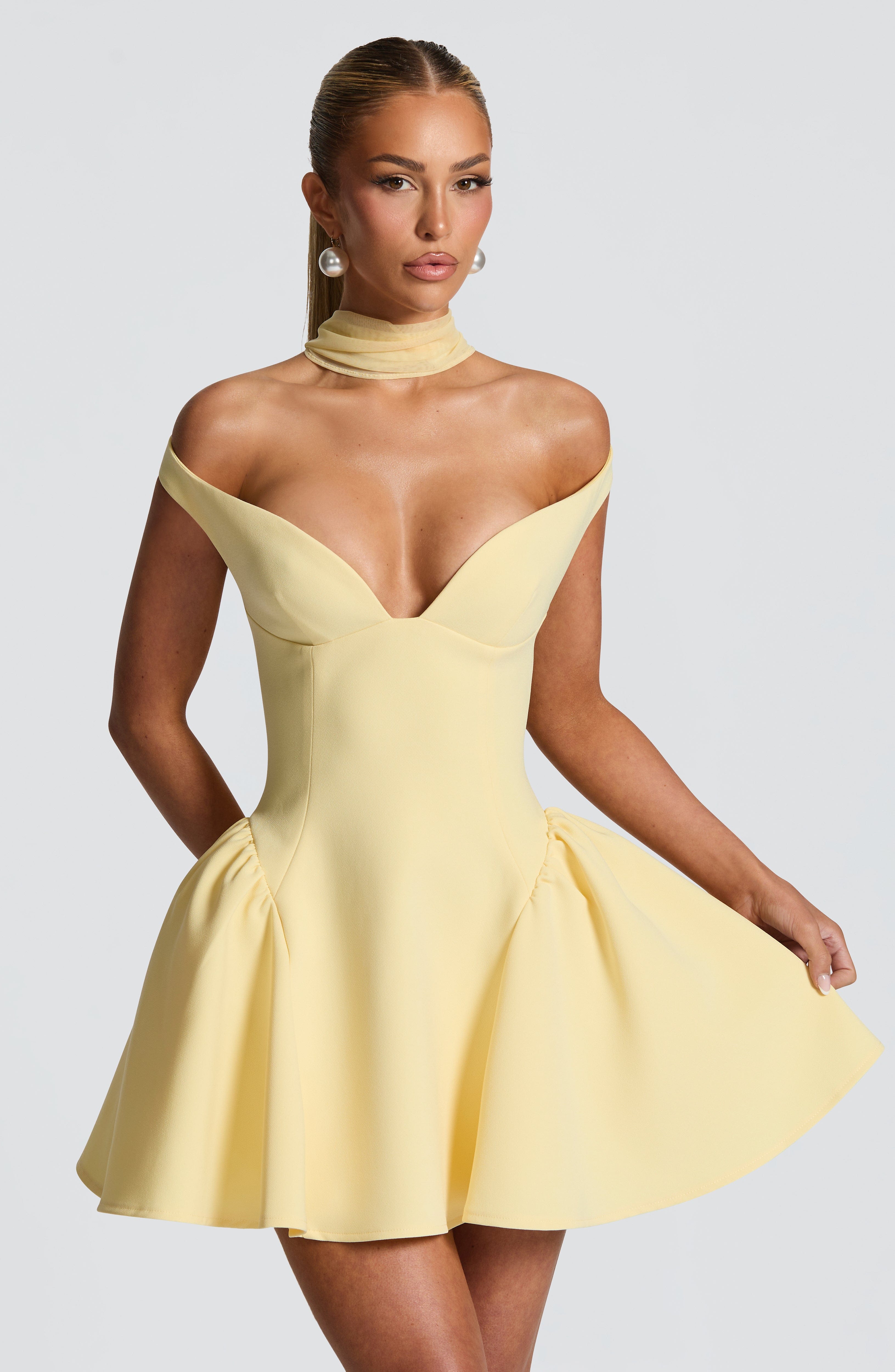minilena Marla Mini Dress Lemon