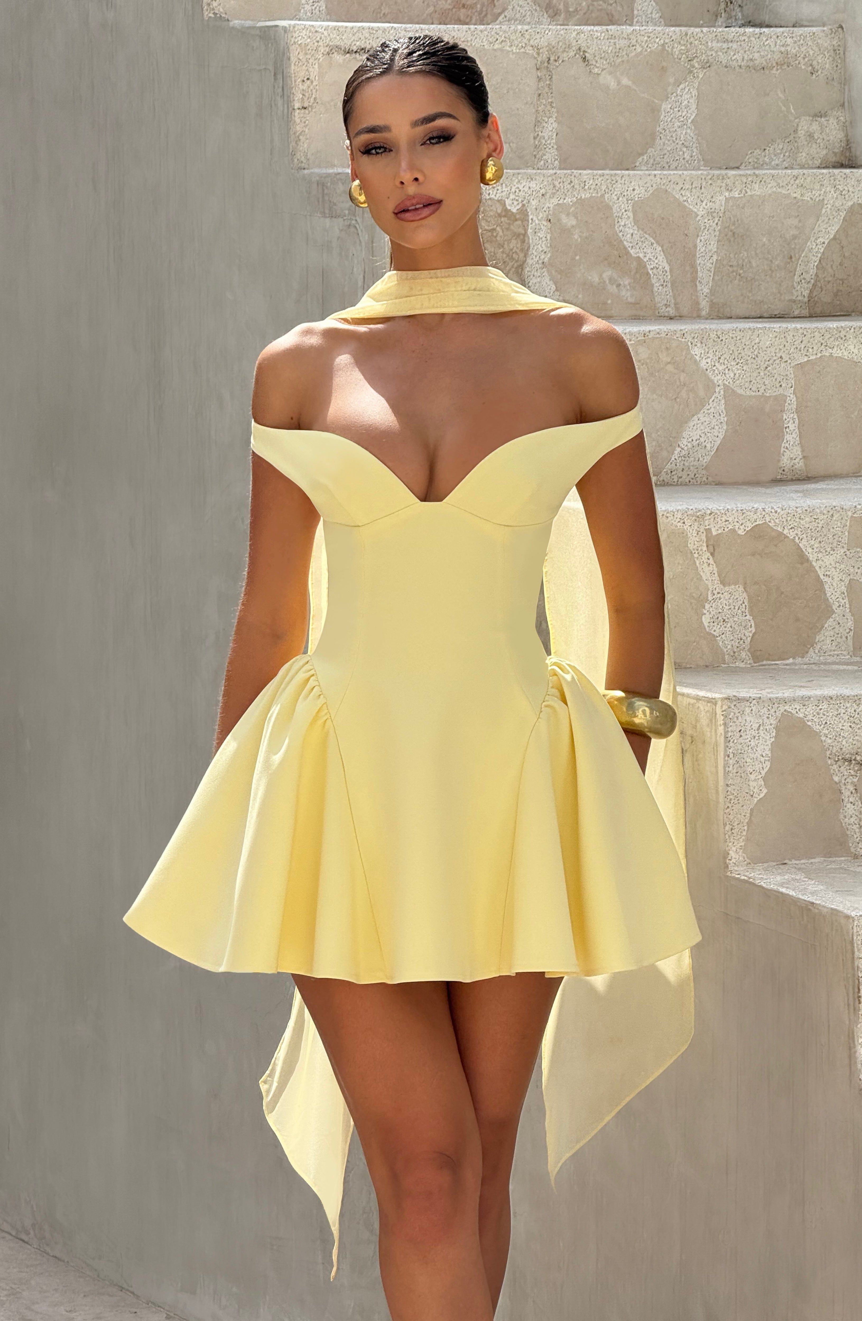 minilena Marla Mini Dress Lemon