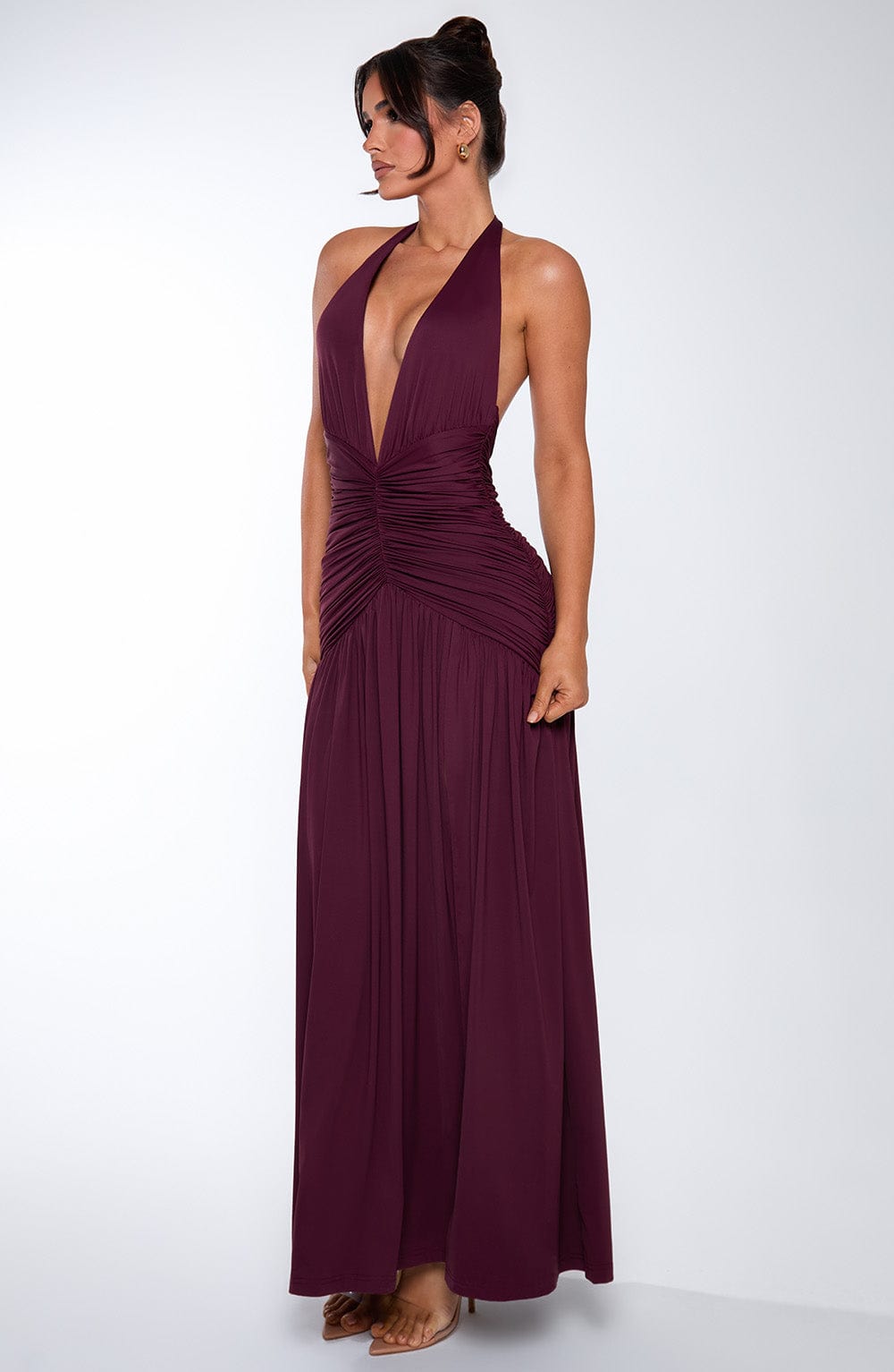 minilena Melania Maxi Dress Cherry Lacquer