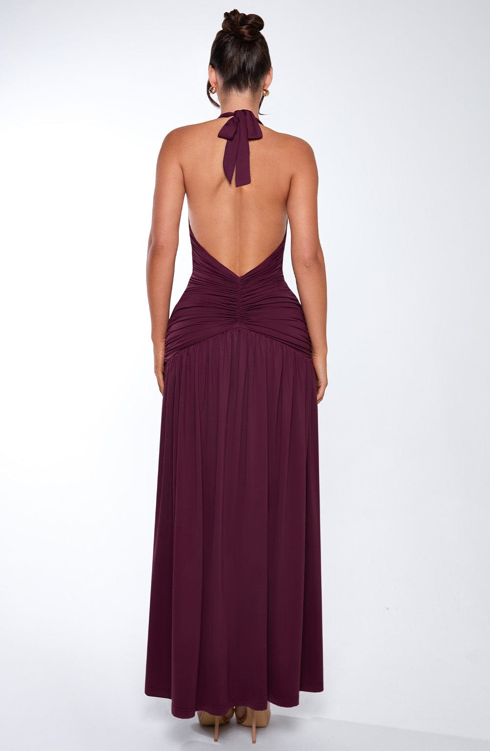minilena Melania Maxi Dress Cherry Lacquer