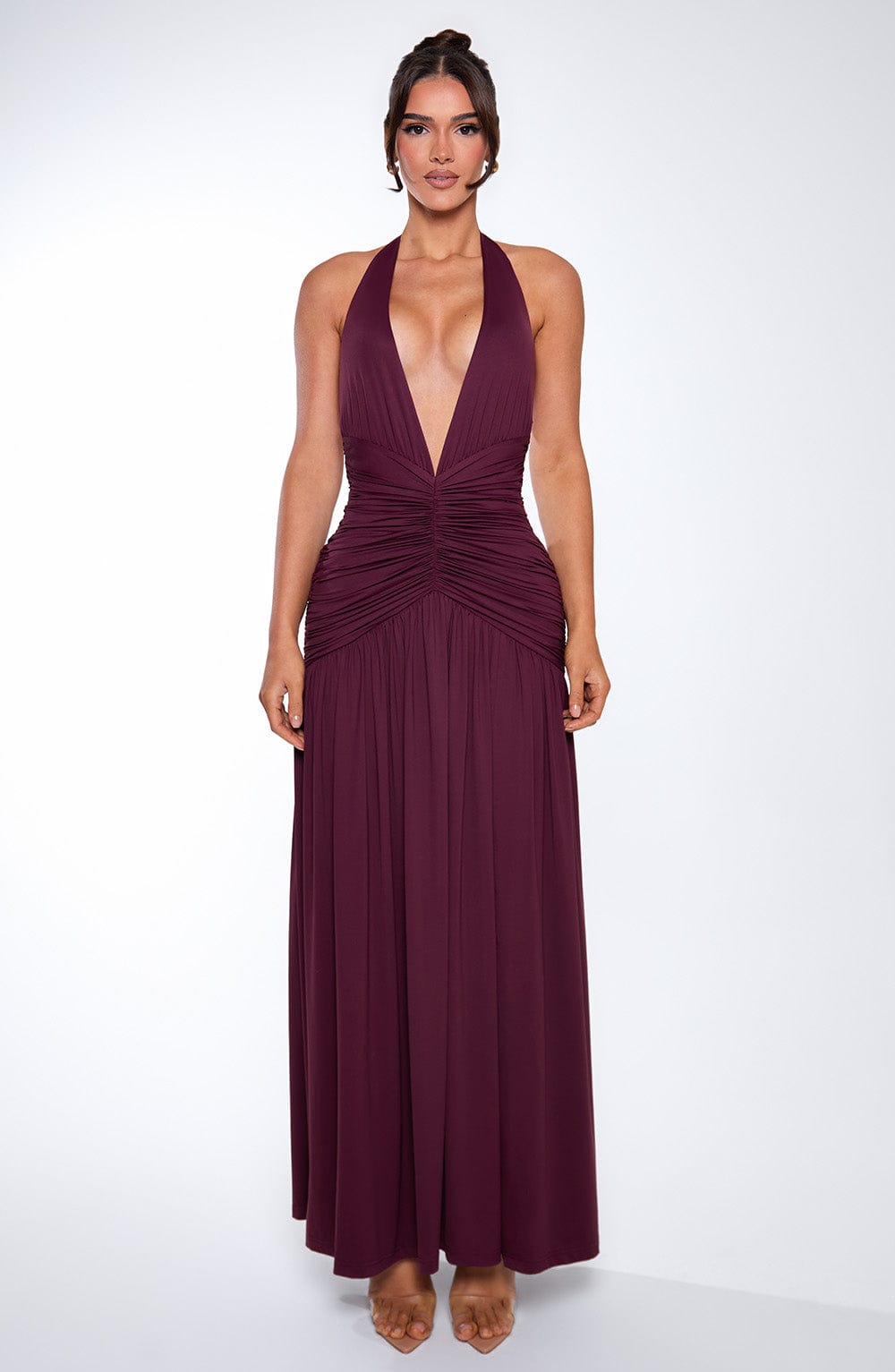 minilena Melania Maxi Dress Cherry Lacquer