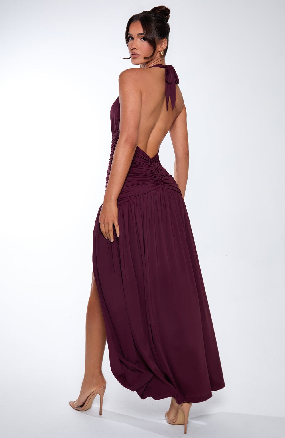 minilena Melania Maxi Dress Cherry Lacquer
