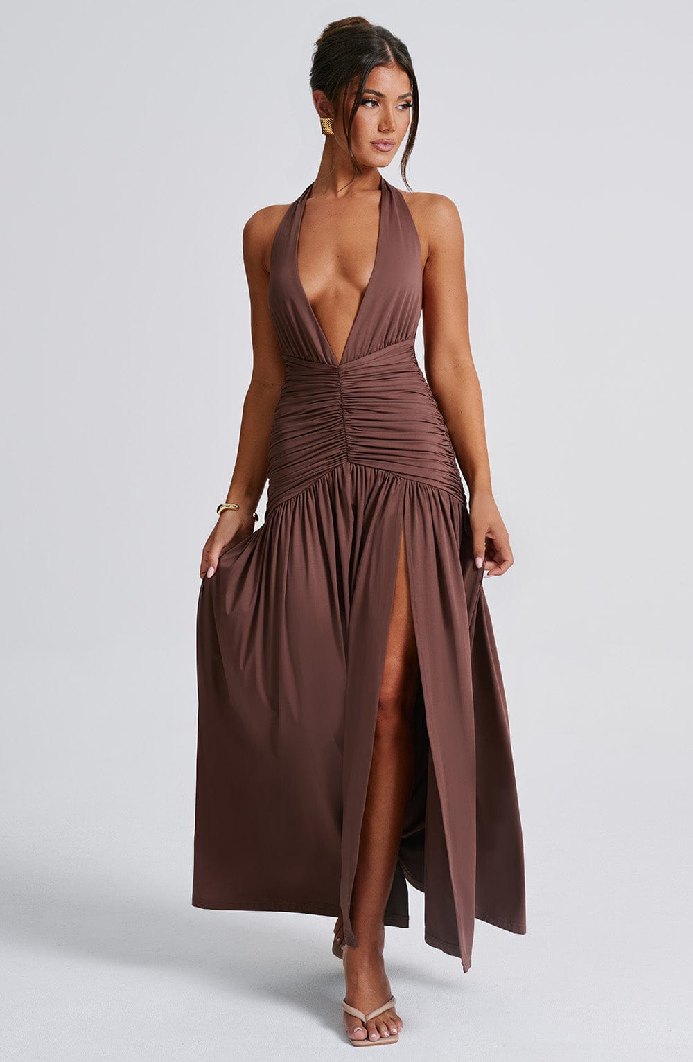 minilena Melania Maxi Dress Chocolate