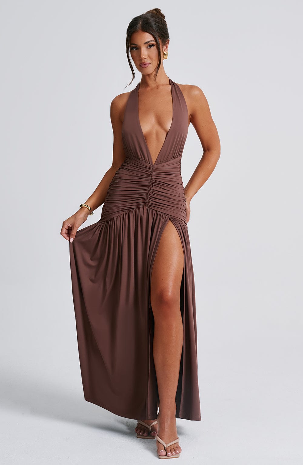 minilena Melania Maxi Dress Chocolate