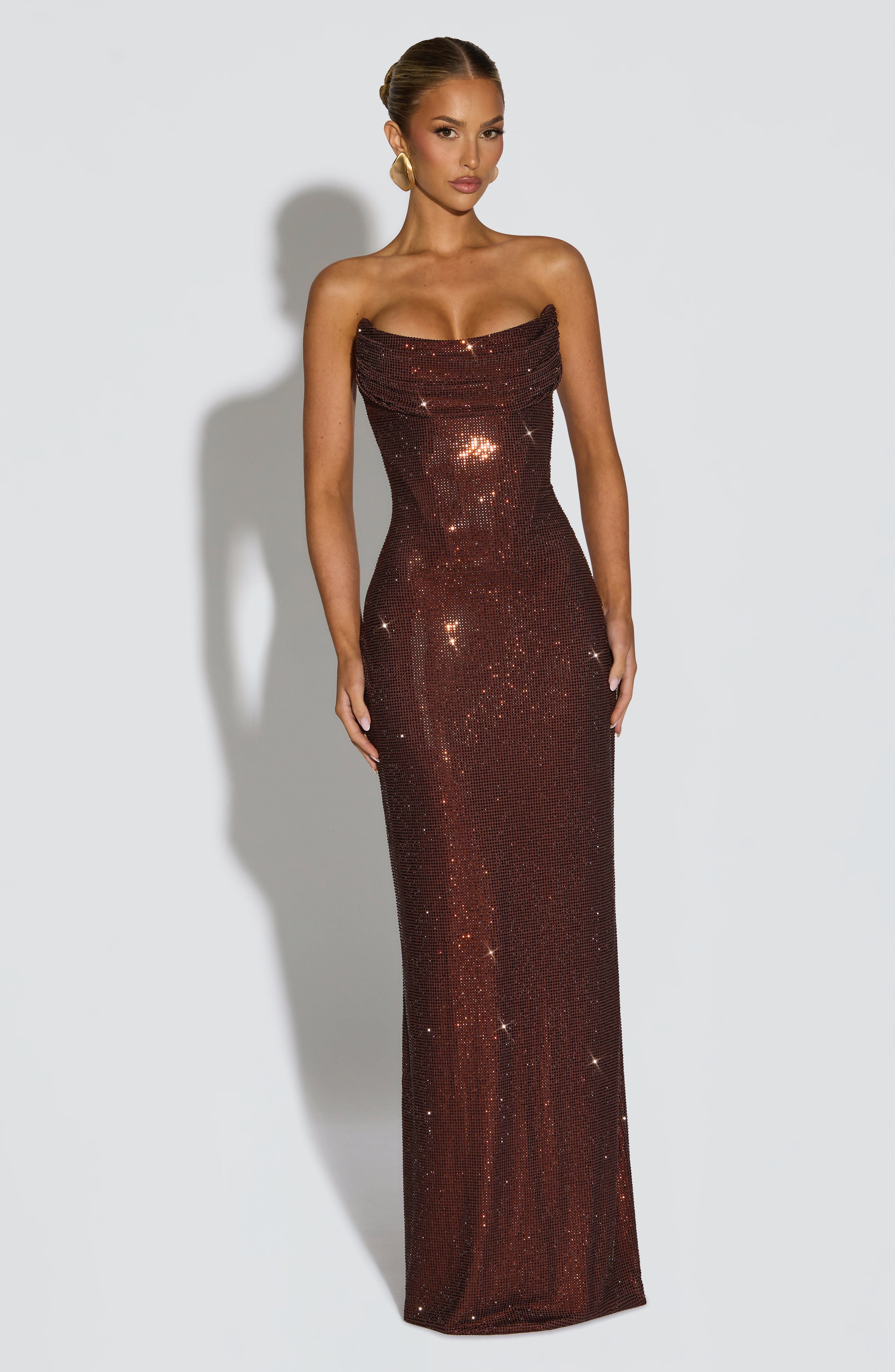 minilena Mirabella Maxi Dress Plum Brown